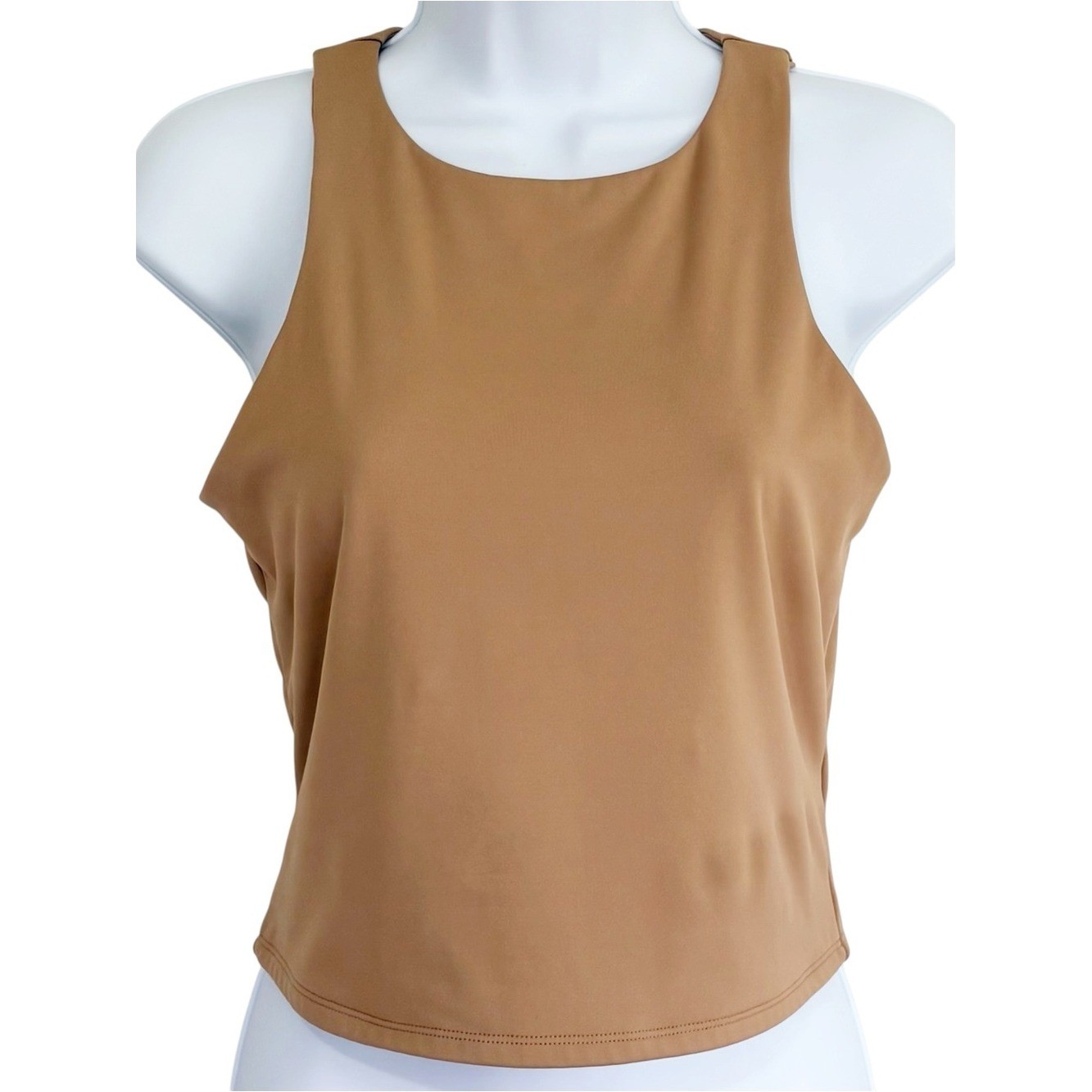 EXPRESS Body Contour Fitted Tank Top Tan Neutral Stretch Sleeveless Medium