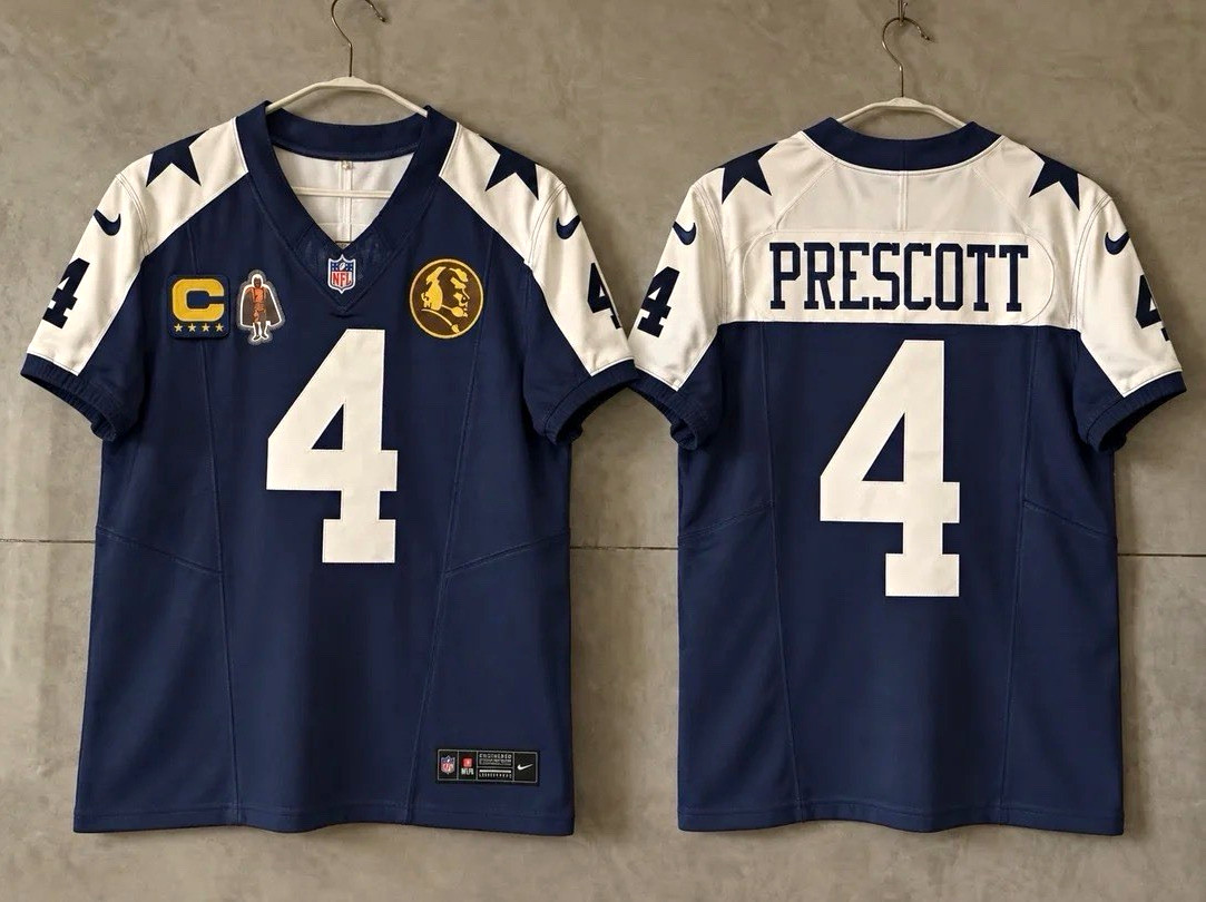 Nike Dallas Cowboys Dak Prescott #4 Football Jersey Navy/White IN GAME JERSEY