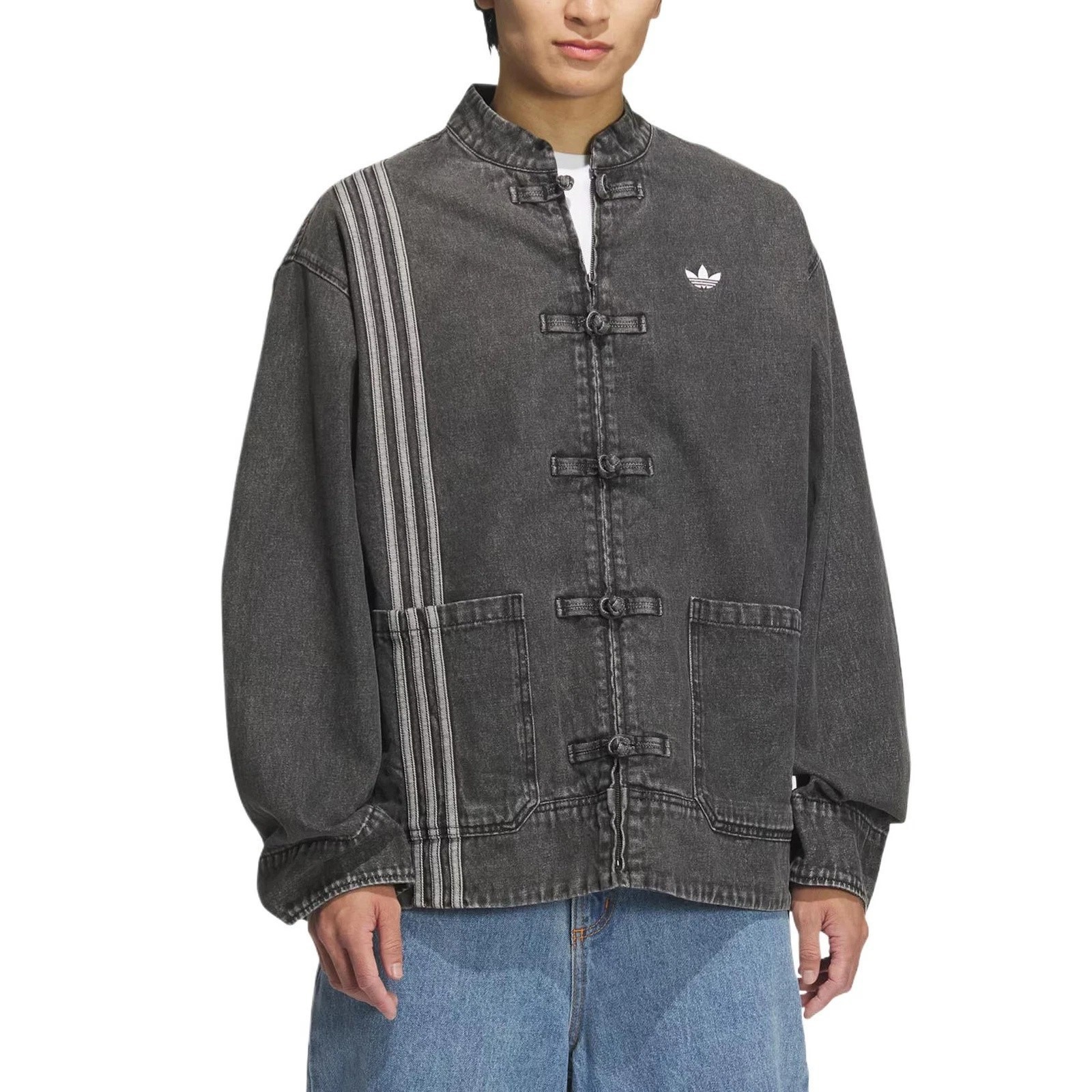 Adidas Originals Year of the Snake CNY Unisex Black Denim Jacket JY8275 New Adidas Originals Year of the Snake CNY Unisex Black Denim Jacket JY8275 New