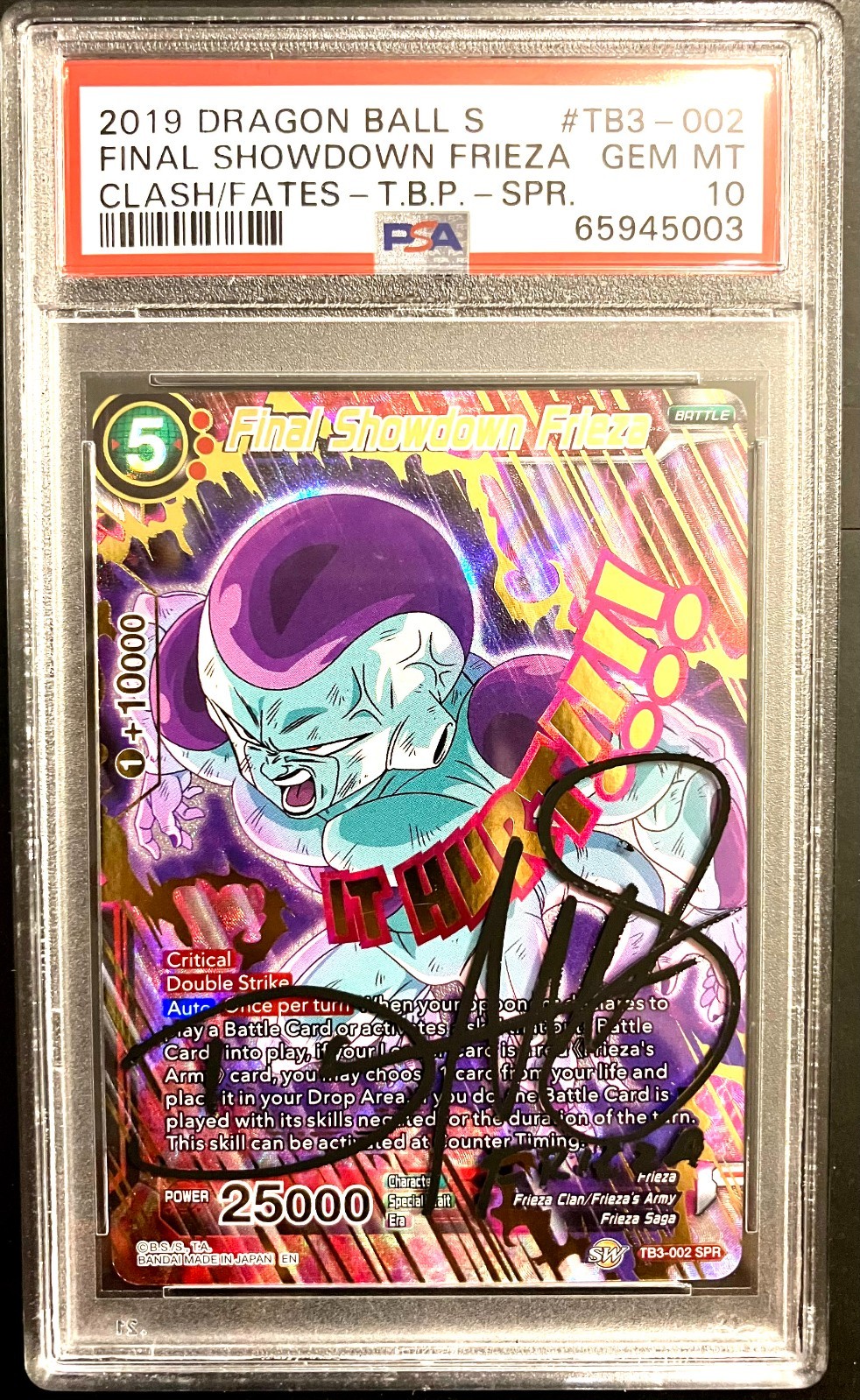 2019 Dragon Ball Signed Final Showdown Frieza SPECIAL RARE FOIL - PSA 10