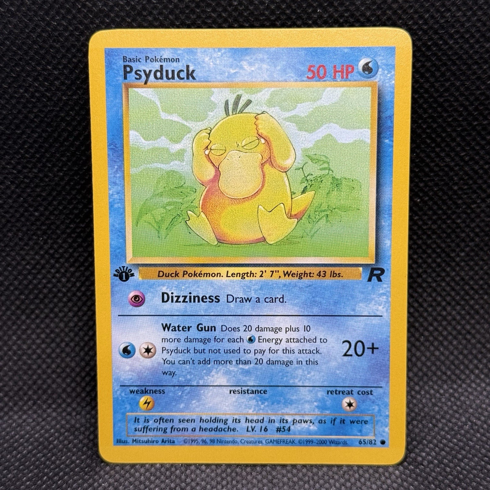 Psyduck - 1st Edition - 65/82 Team Rocket - WOTC - Pokémon TCG - 2000 NM