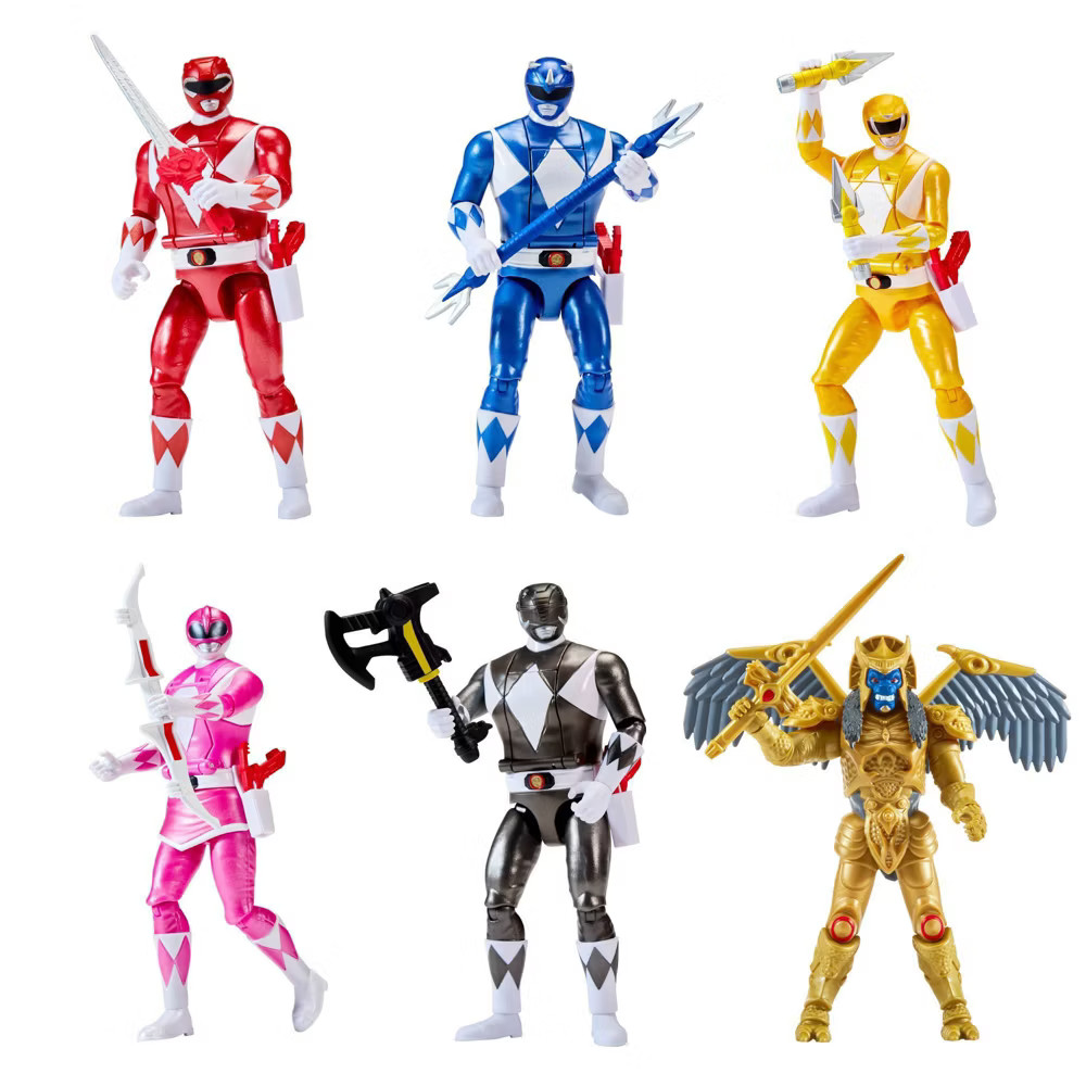 Mighty Morphin Power Rangers Re-Ignition Auto-Morphin 6pk Battle Set with