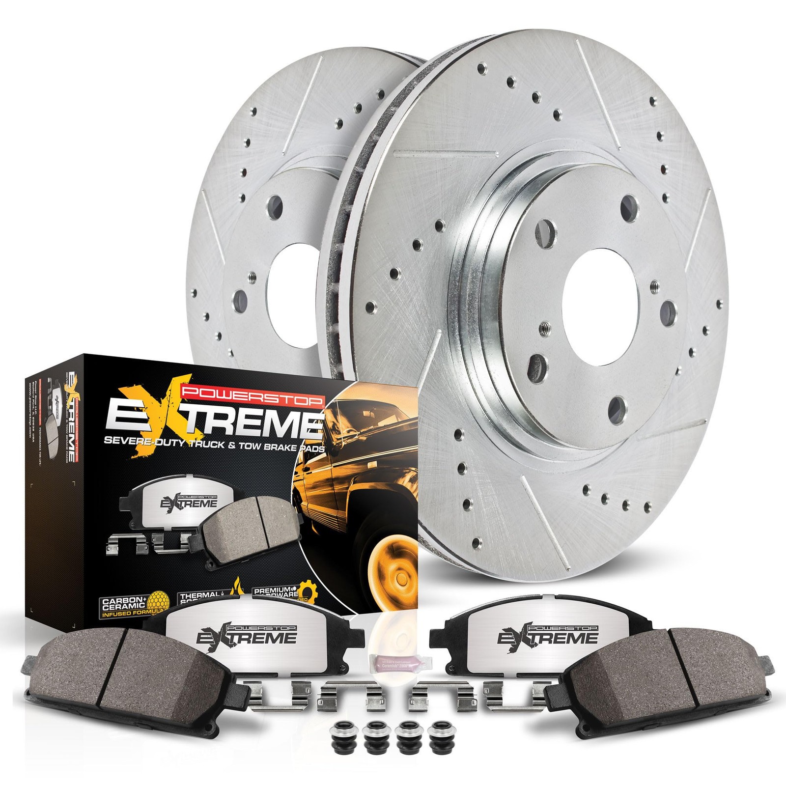 Brake Pad Rotor Kit Front Z36 Truck Tow K2069-36 PowerStop ceramic pads Brake Pad Rotor Kit Front Z36 Truck Tow K2069-36 PowerStop ceramic pads