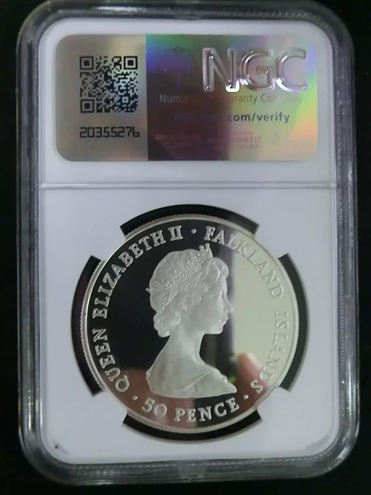 Falklands 1981 Princess Diana & charles NGC PF 68 Silver 50 Pence Royal Wedding