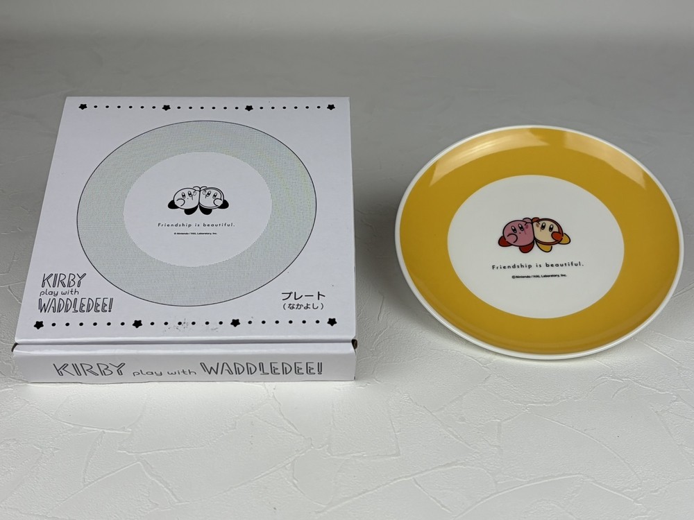 Nintendo Kirby star small plate servingware Kirby and Waddle Dee yellow USA Nintendo Kirby star small plate servingware Kirby and Waddle Dee yellow USA