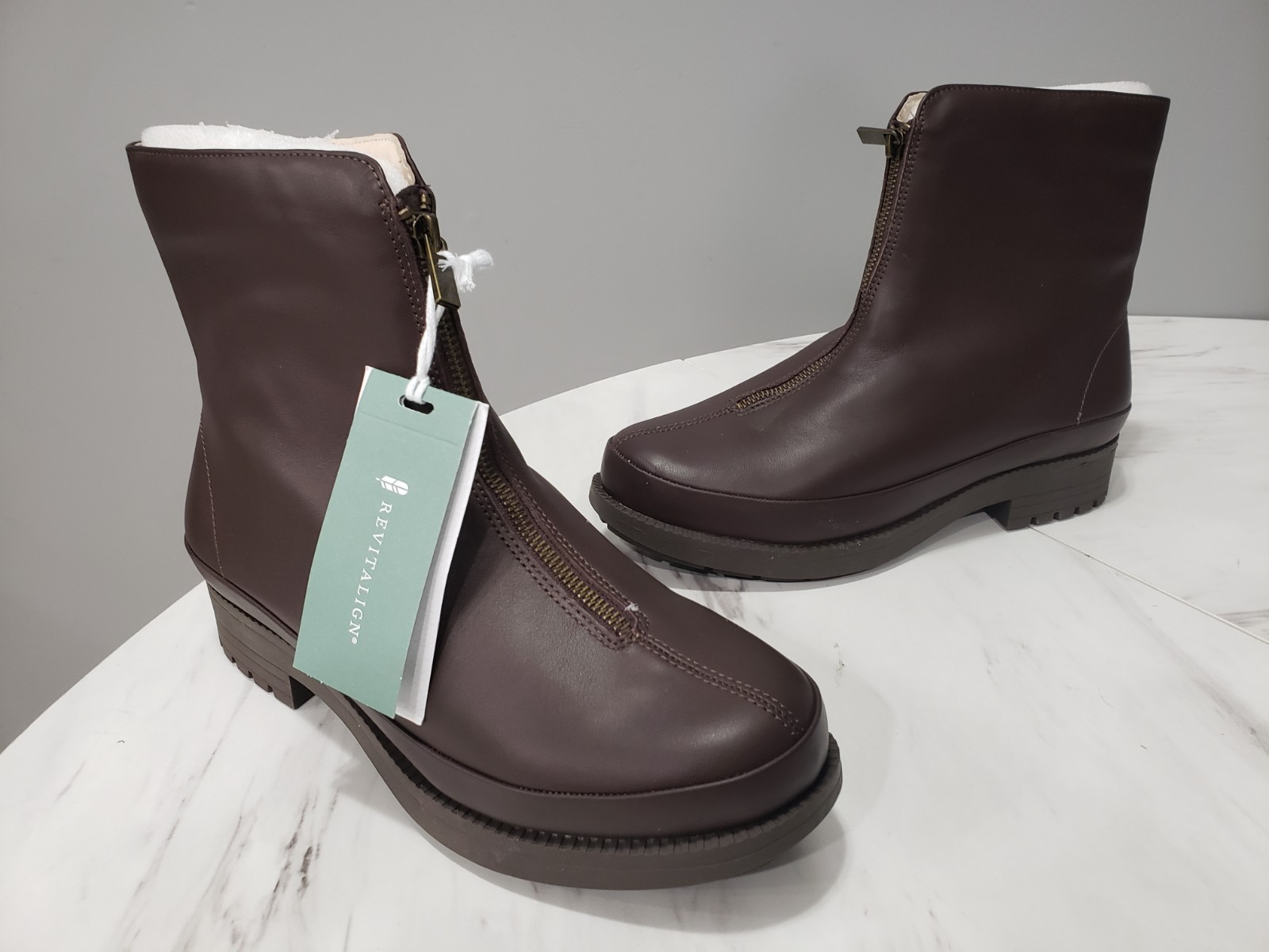 NEW NO BOX SIZE 11 Revitalign Mercer Boot (Women) ORTHOPEDIC LEATHER ANKLE BROWN