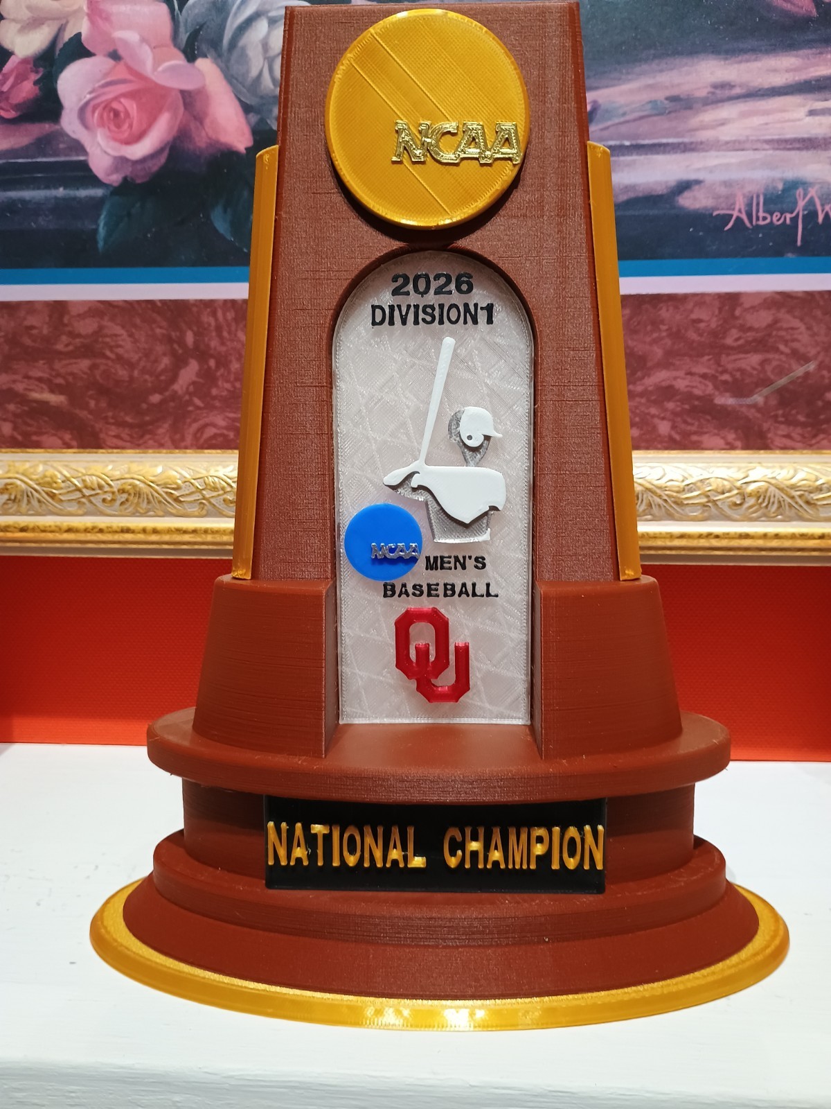 2026 NCAA OKLAHOMA SOONERS BASEBALL CHAMPIONSHIP TROPHY 2026 NCAA OKLAHOMA SOONERS BASEBALL CHAMPIONSHIP TROPHY