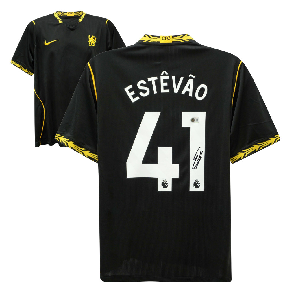 Estevao Willian Signed Chelsea Away Soccer Jersey #41 with Beckett COA