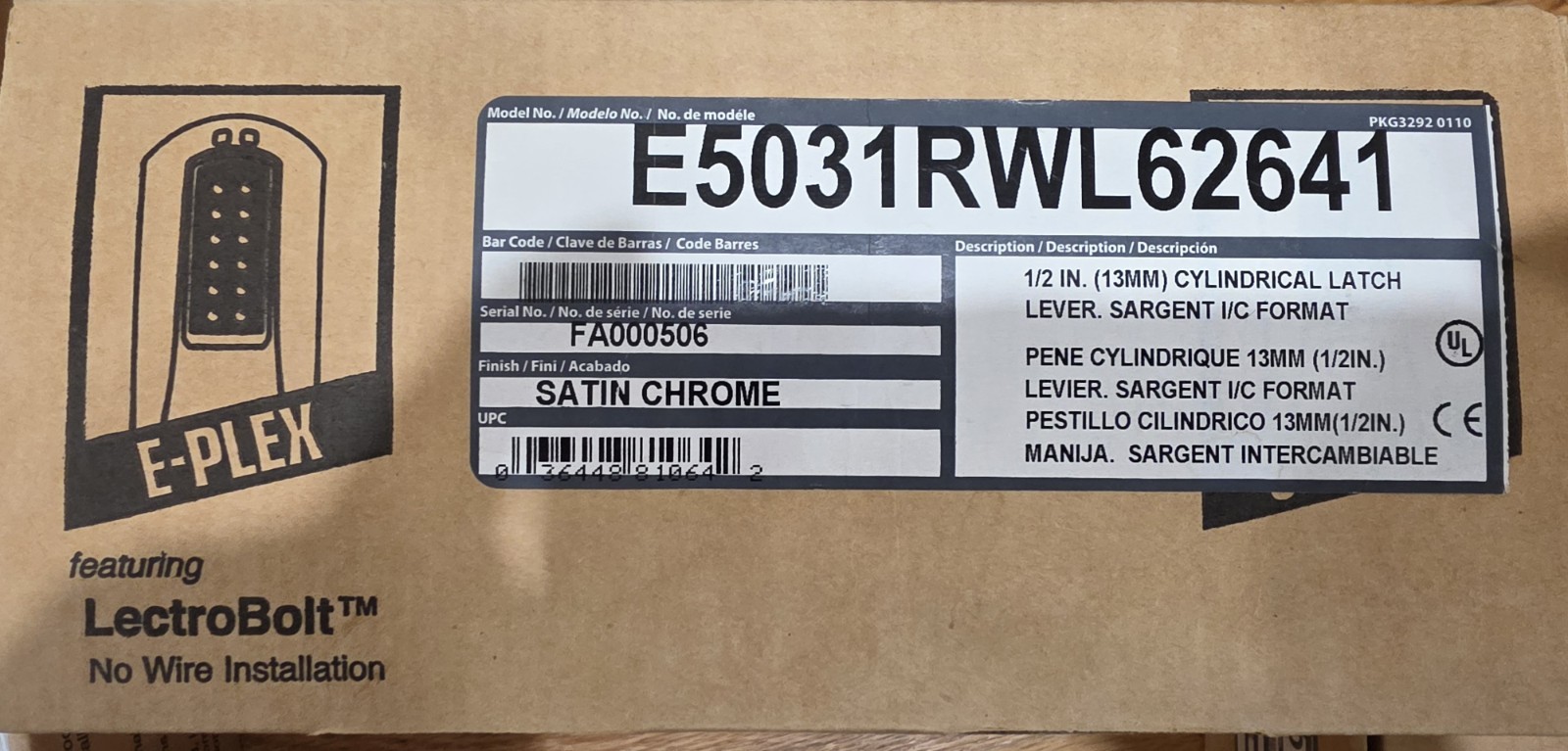 Kaba E-Plex E5031RWL62641 Kaba E-Plex E5031RWL62641
