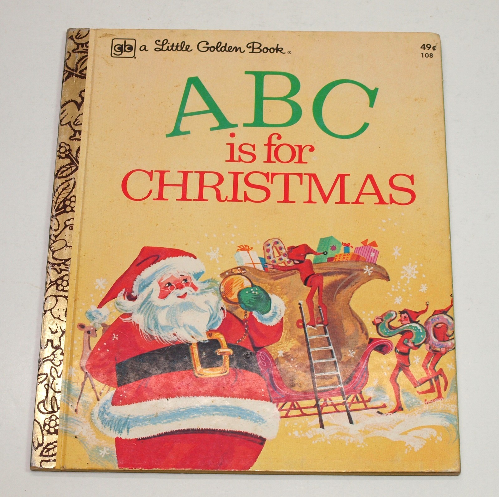 Vintage 1974 ABC IS FOR CHRISTMAS Little Golden Book * Clean Original Copy