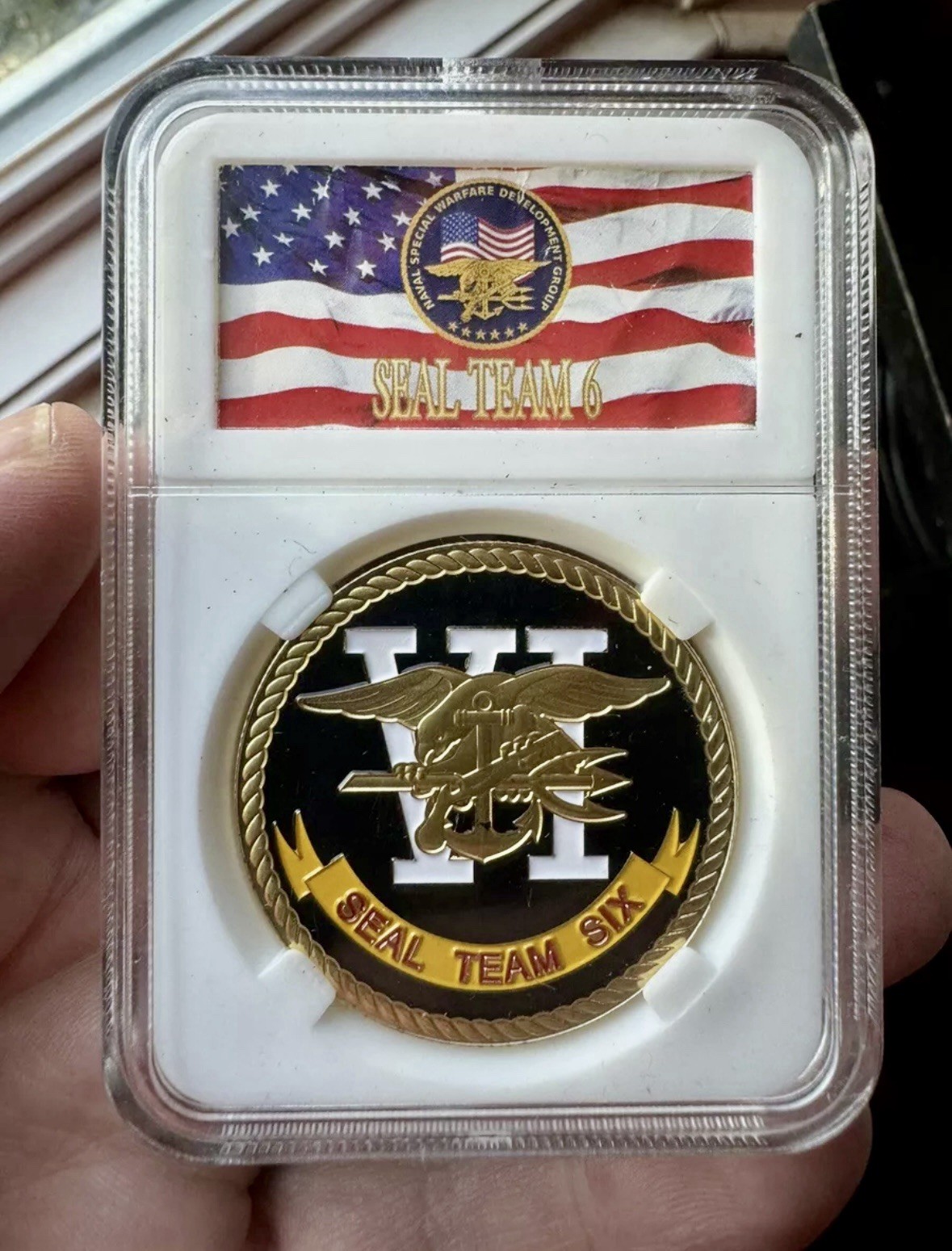 Navy Seal Team Six Challenge Coin In Display Case Devgru Navy Seal Team Six Challenge Coin In Display Case Devgru