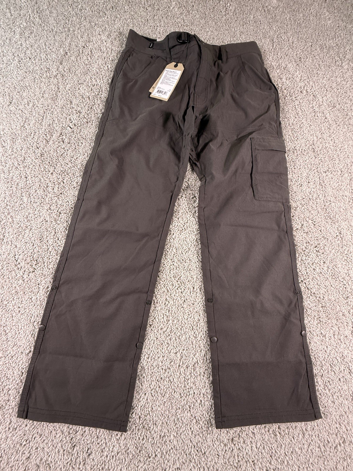 Prana Pants Mens 31x30 Dark Iron Stretch Zion II Vented Roll Tab Hiking Belt NWT Prana Pants Mens 31x30 Dark Iron Stretch Zion II Vented Roll Tab Hiking Belt NWT