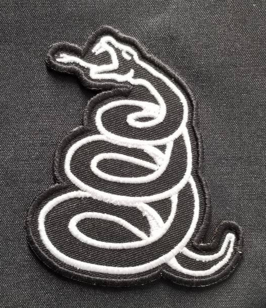 Metallica Script Logo Embroidered Patch Iron On Sew On Approx 2.5x3 hat size