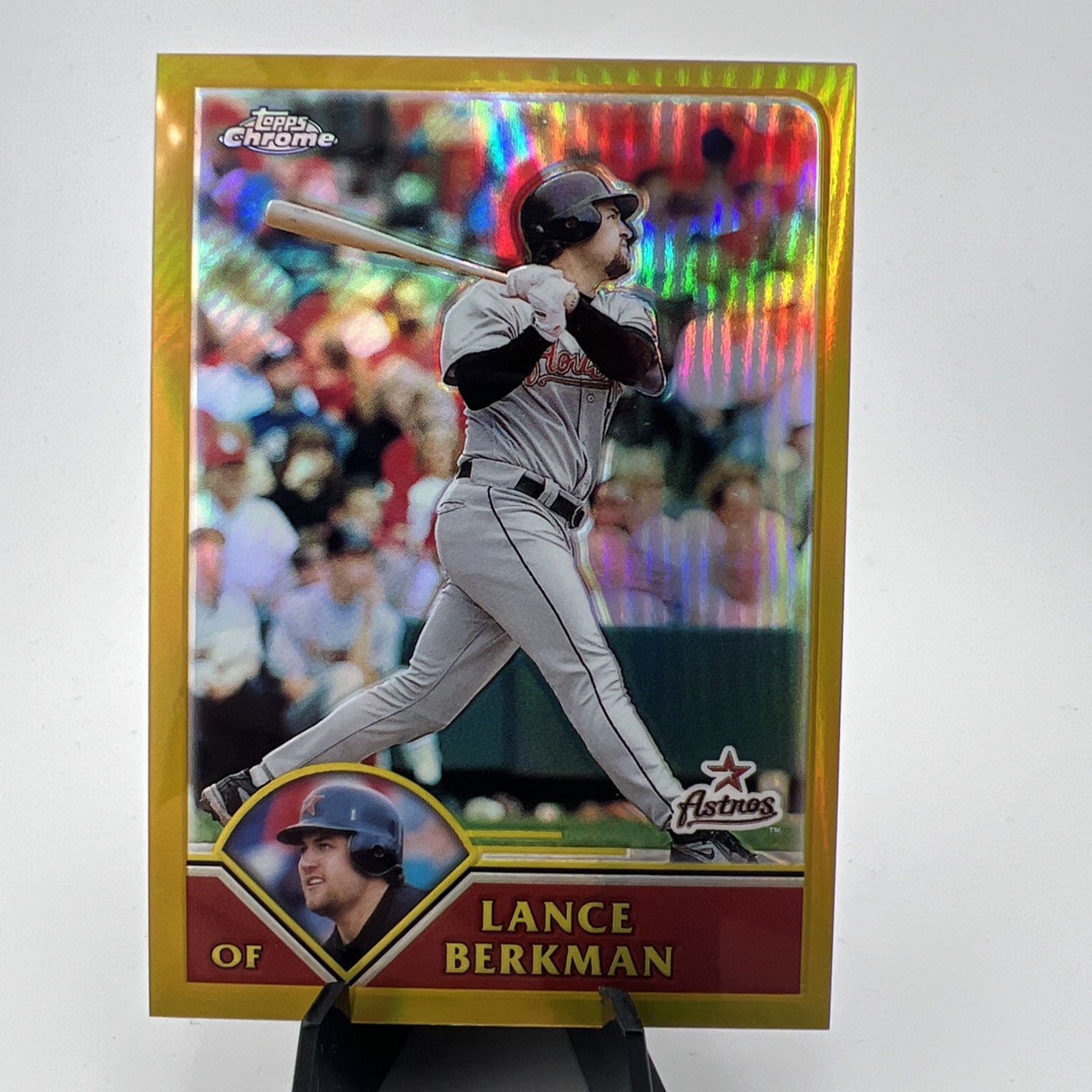 2003 Topps Chrome - Lance Berkman #41 Gold Refractor /449 2003 Topps Chrome - Lance Berkman #41 Gold Refractor /449