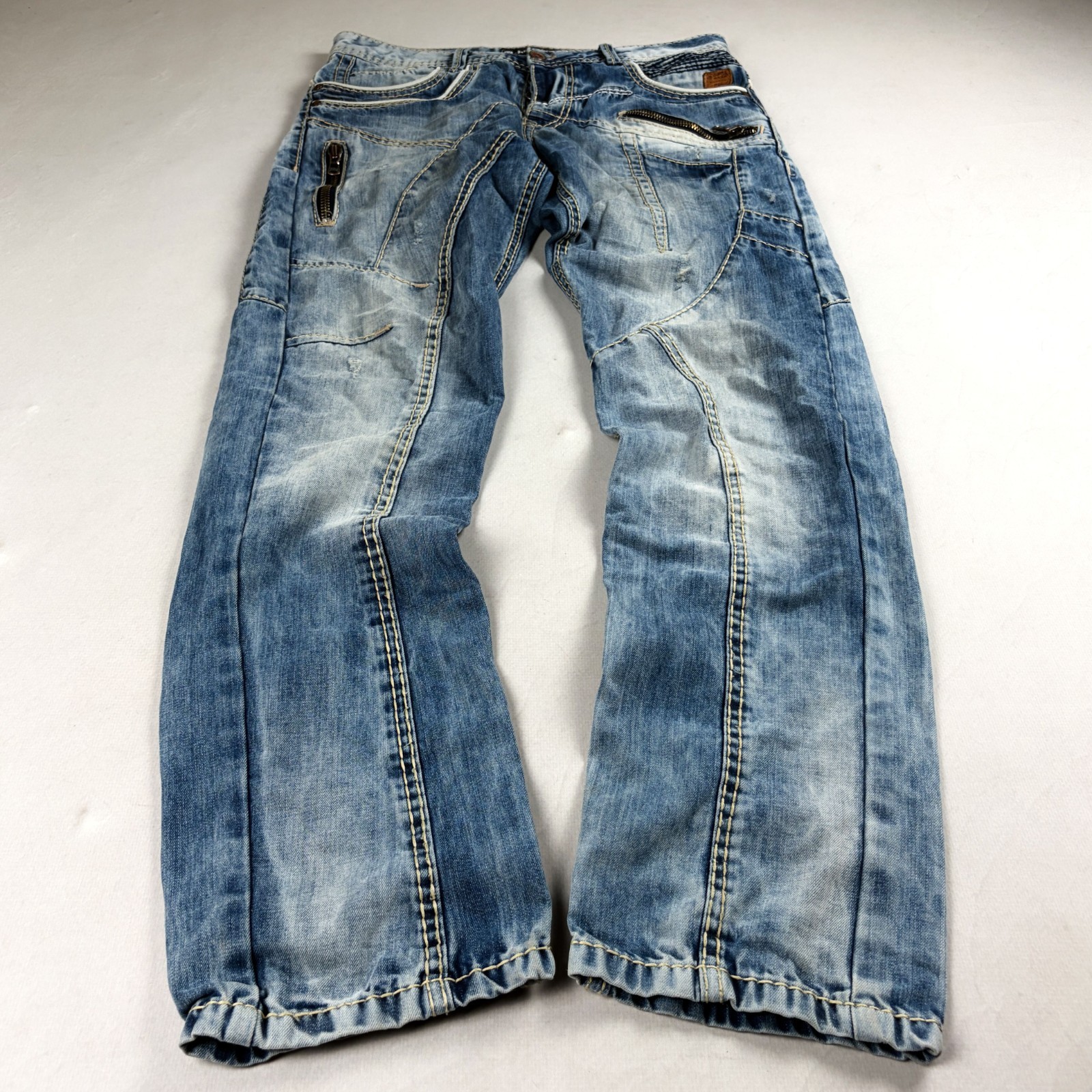 Vintage Cipo & Baxx Jeans Men\'s 34 Blue Denim Standard Straight Fit Mid-Rise
