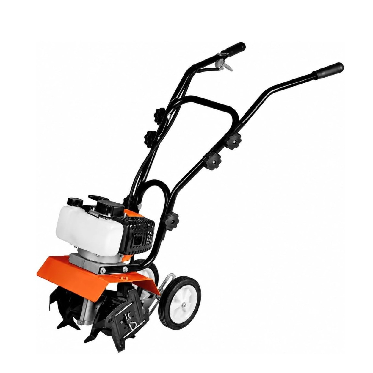 52cc Gas Powered Tiller Cultivator, 2 Stroke Engine, Adjustable Steel Tines