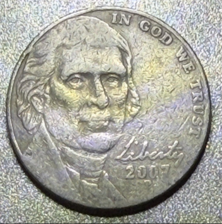 ERROR 2007 P NICKEL - STRUCK THROUGH GREASE, FILLED MINT, SEE PICS, CIRC.
