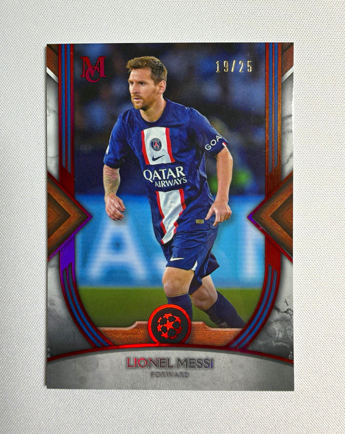 2022-23 Topps Museum Collection UCL Lionel Messi PSG #30 Ruby Parallel /25