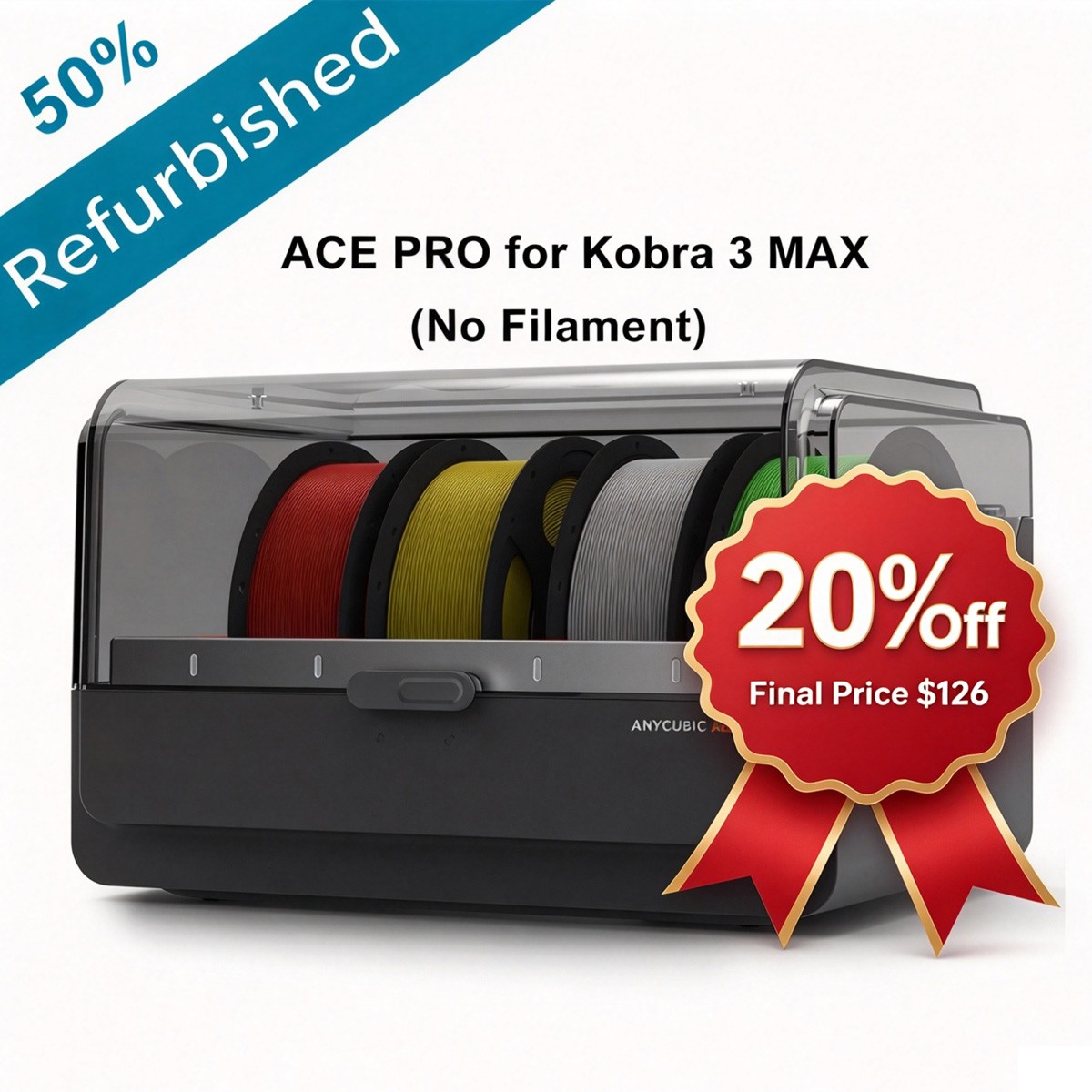 Refurbished ANYCUBIC ACE Pro For Kobra 3 Max Combo 4 Multicolor FDM 3D Printer
