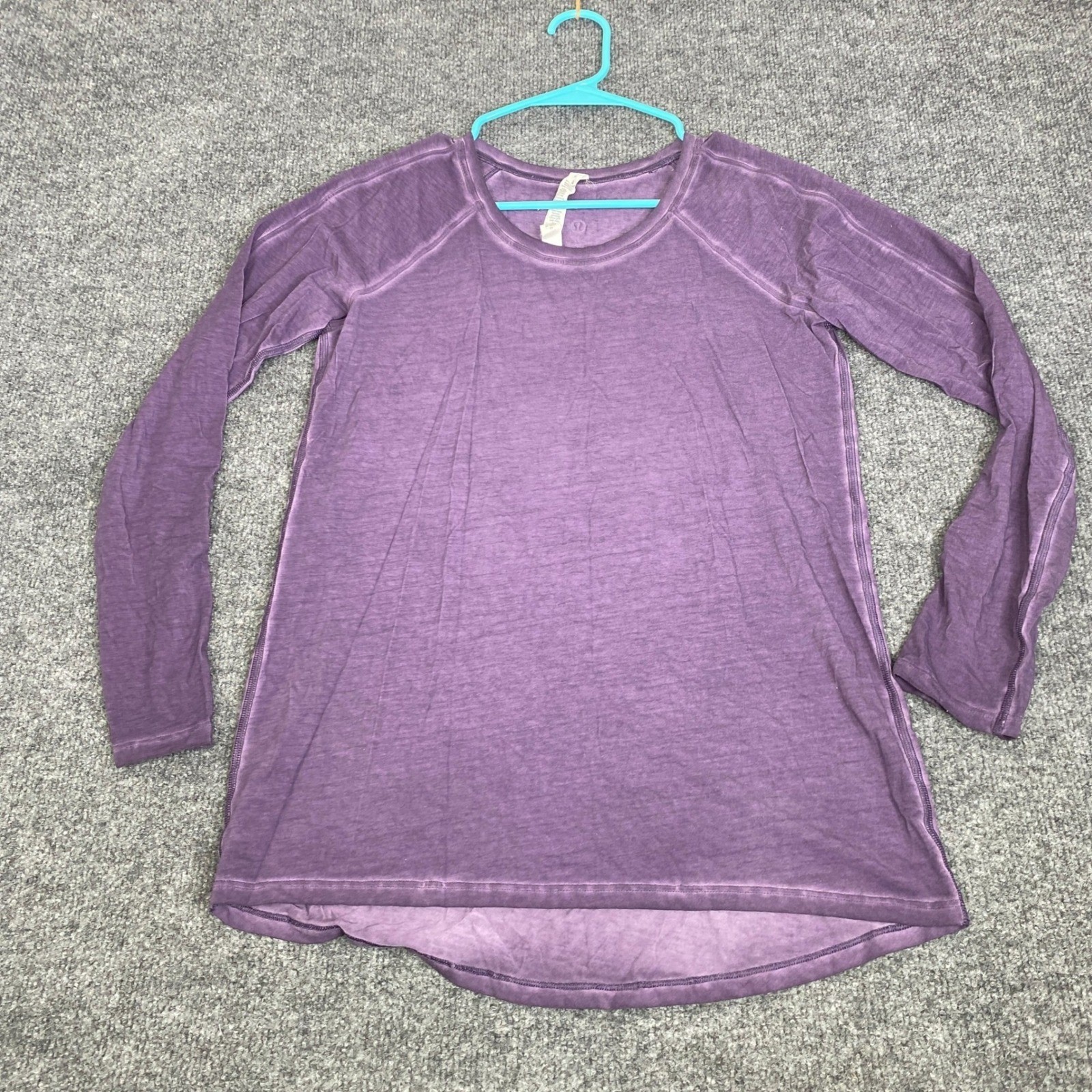 Lululemon Love Tee Long Sleeve Purple Pima Cotton Shirt Womens Size 4 Raglan Top
