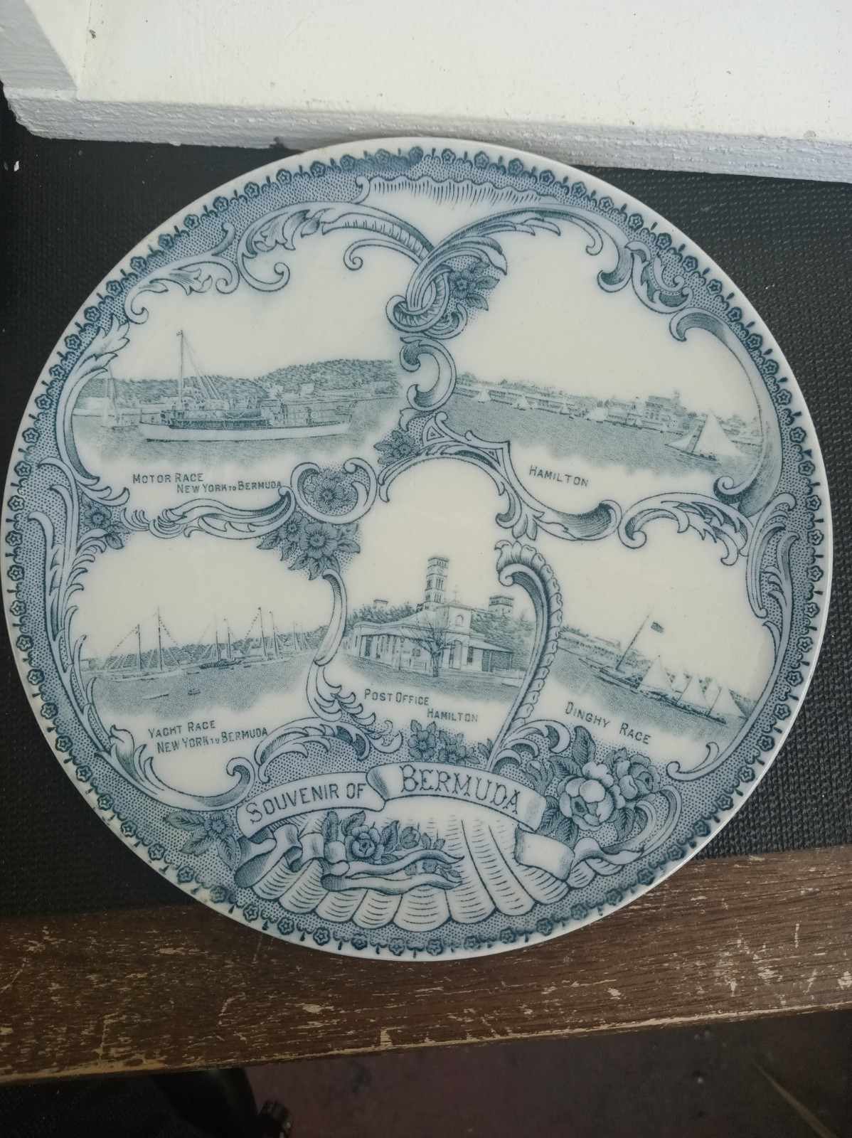 Antique W.Adams Souvenir Plate, Bermuda Tunstall England W M Bluck &Co Hamilton 
