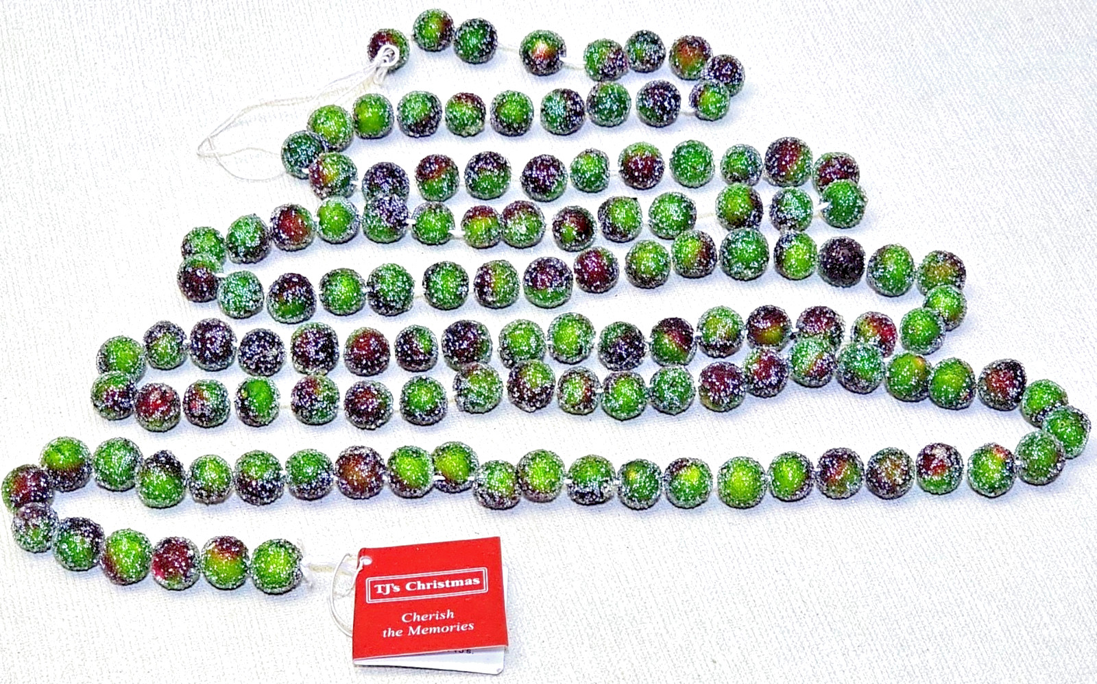 Sugared Fruit Berry Garland VTG 6 ft Plastic Green Purple NEW Old Stock TJs Xmas Sugared Fruit Berry Garland VTG 6 ft Plastic Green Purple NEW Old Stock TJs Xmas