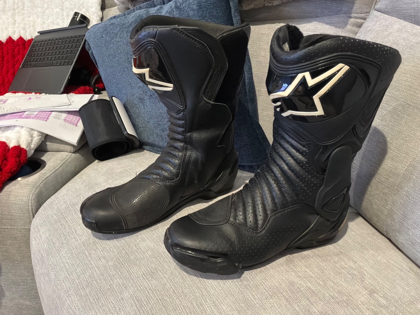 Alpinestars SMX-6 V2 Vented Motorcycle Boots Black Size 9.5