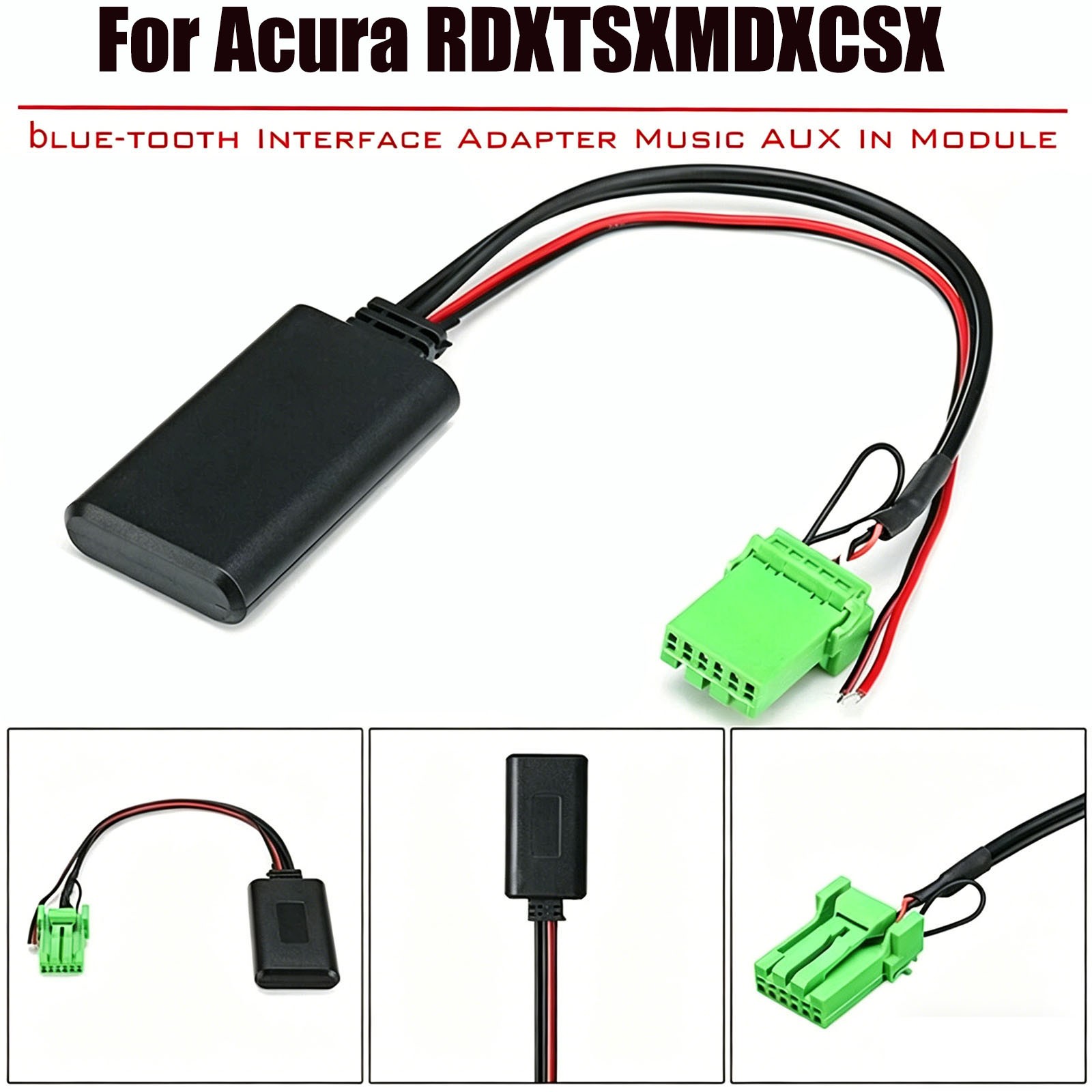 For Honda Acura 6 Pin Bluetooth Audio Adapter AUX Input Hands Free Kit