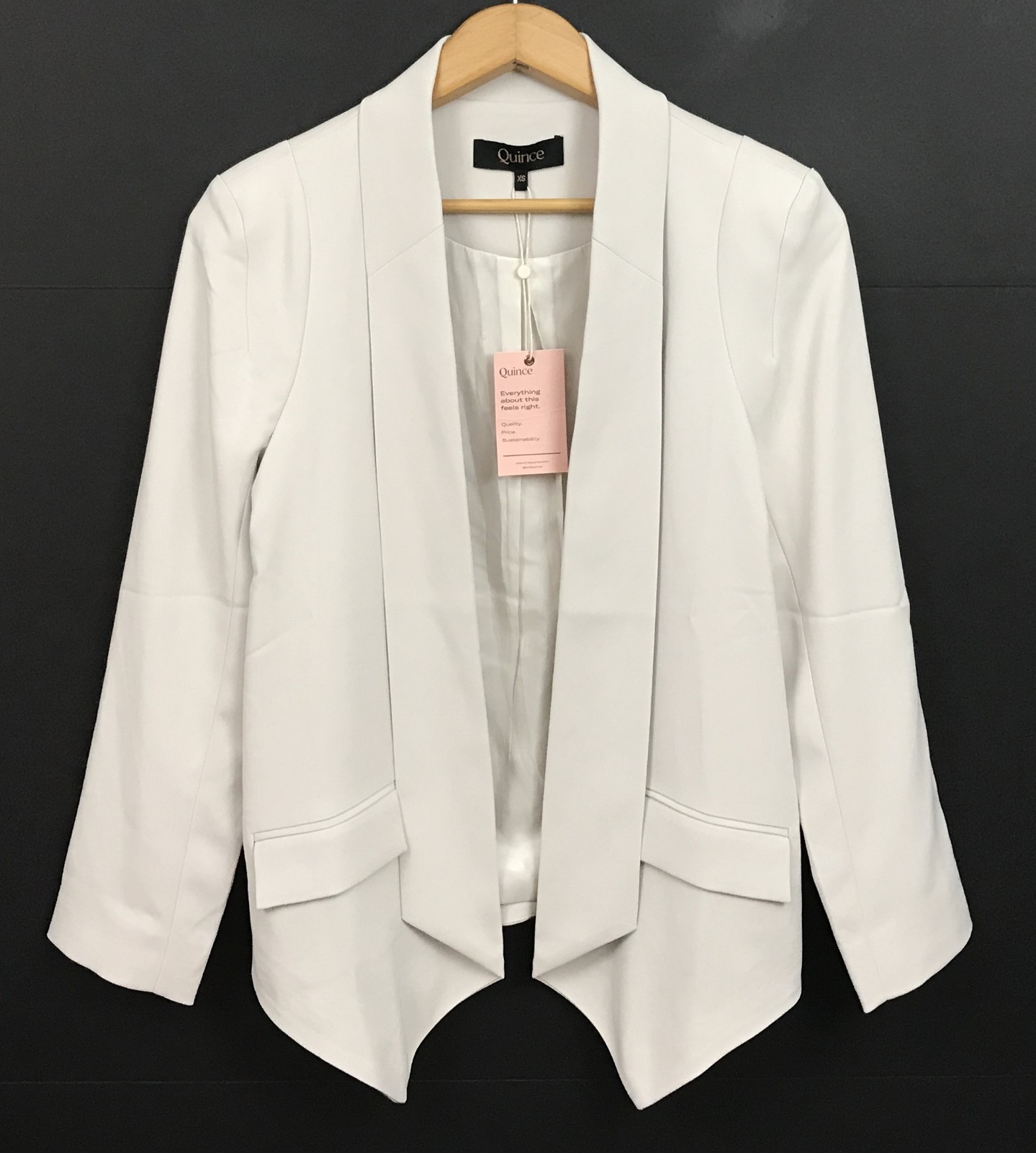 NWT Quince Stretch Crepe Open Blazer in Sand Women\'s Size XS