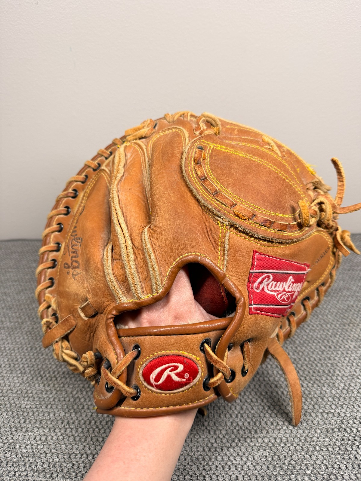 RAWLINGS Mike Piazza RCM 45 Lite Toe Baseball Catcher\'s Mitt Preowned