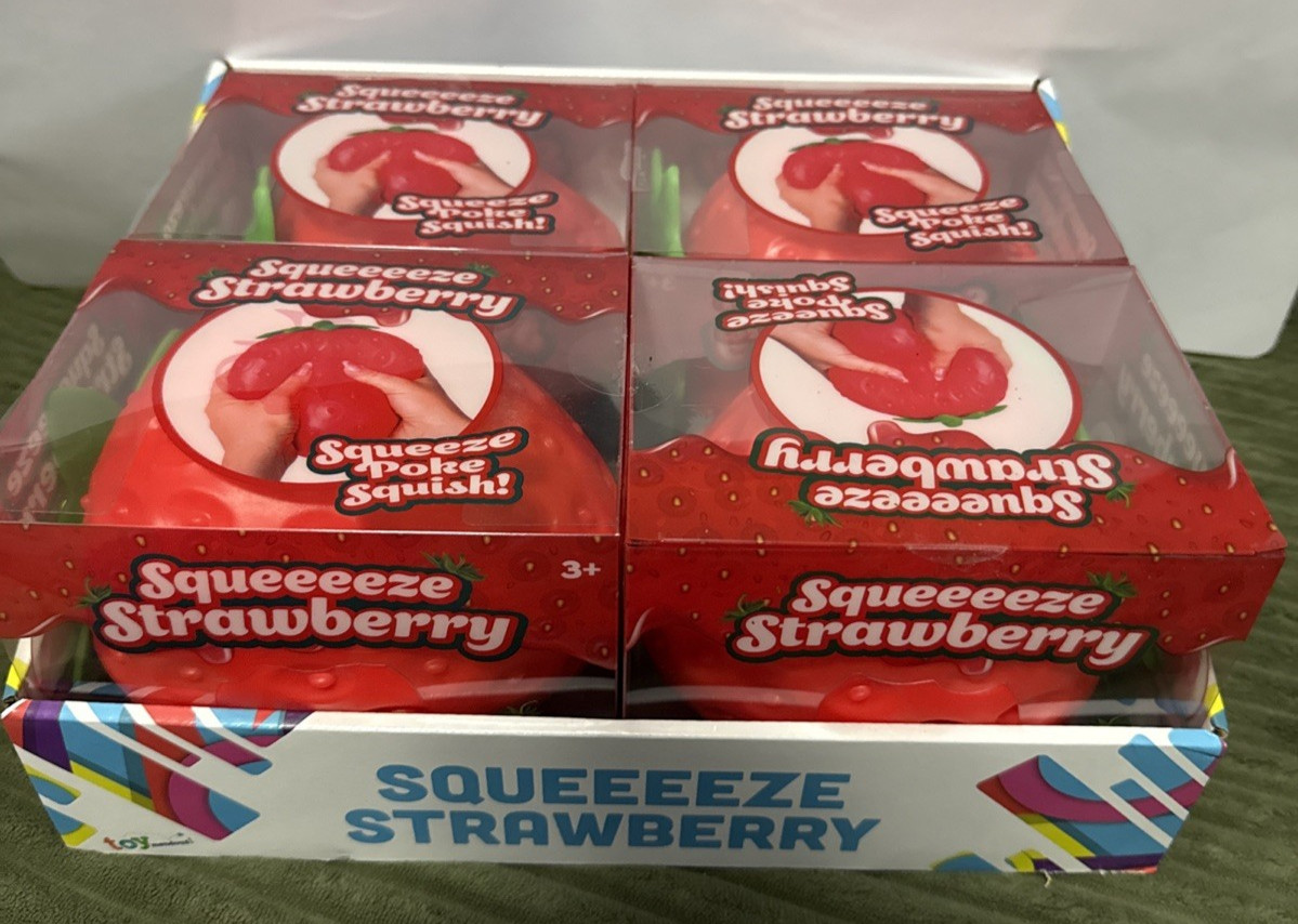Sunny Days Authentic Strawberry Squish Gift. Lot Of 4 W/ Display Case.