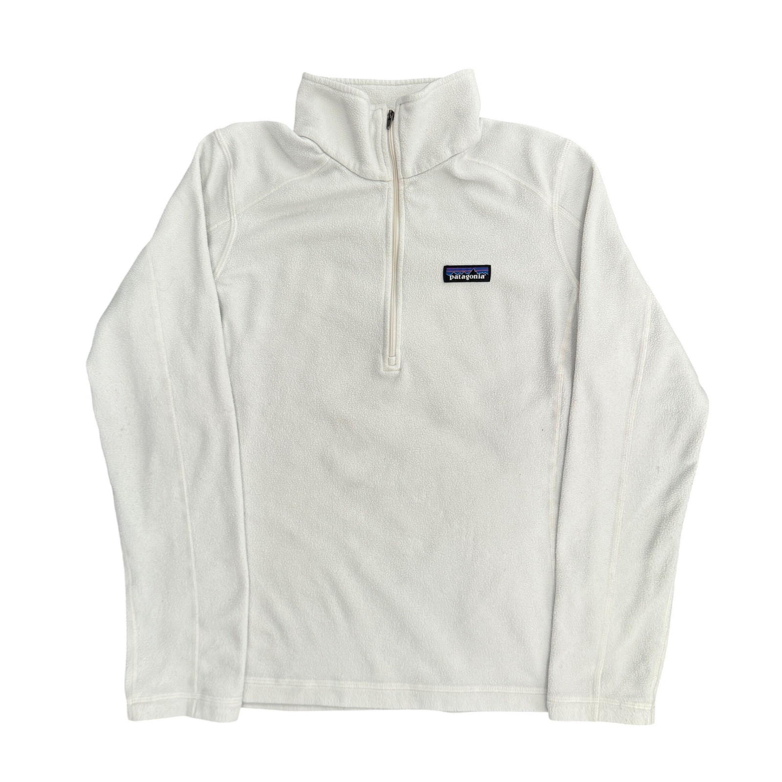 Patagonia Micro D 1/4 Zip Fleece Pullover White Cream Womens Medium 26176