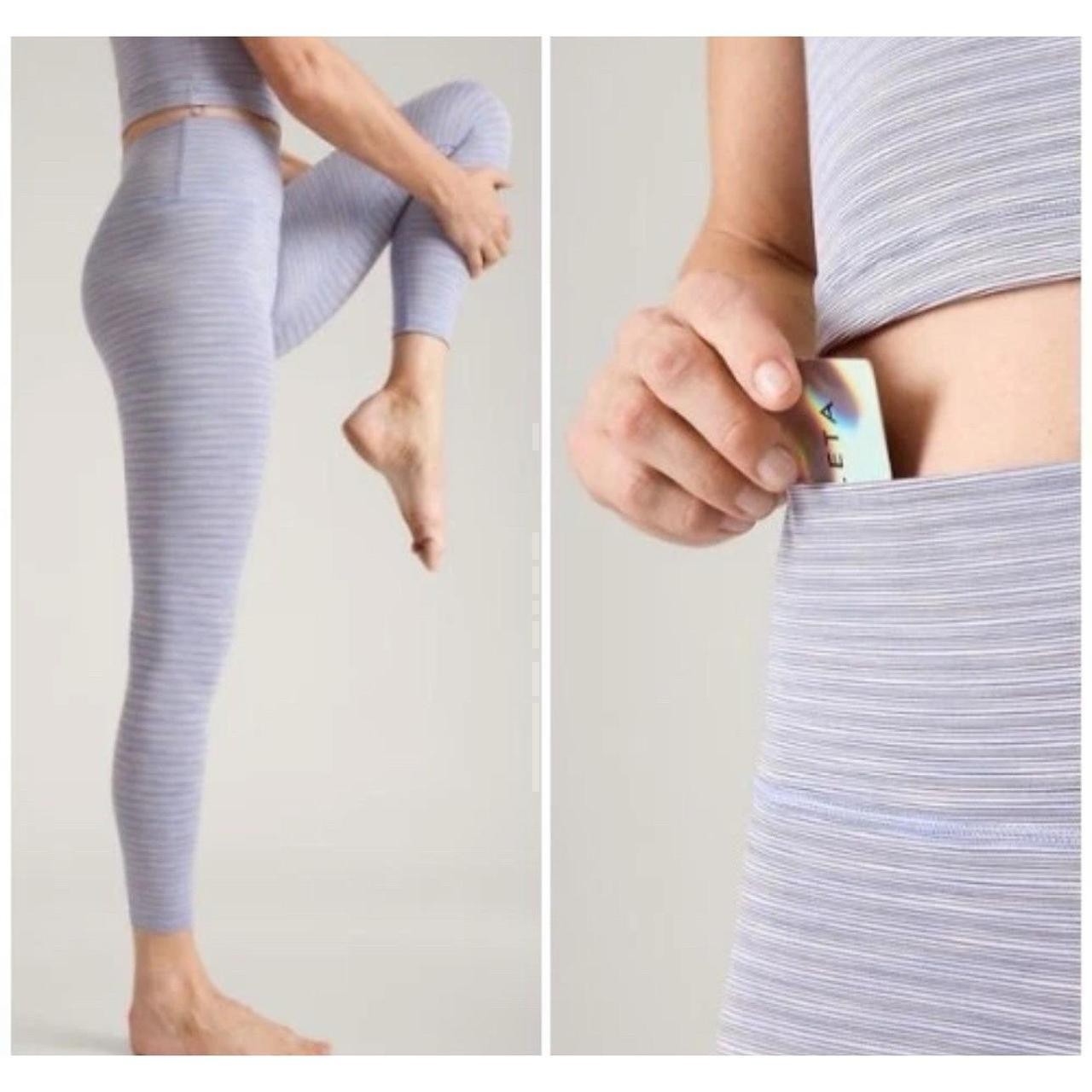 Athleta Transcend Textured 7/8 Tight Leggings Purple Striped Size S Small NWOT Athleta Transcend Textured 7/8 Tight Leggings Purple Striped Size S Small NWOT