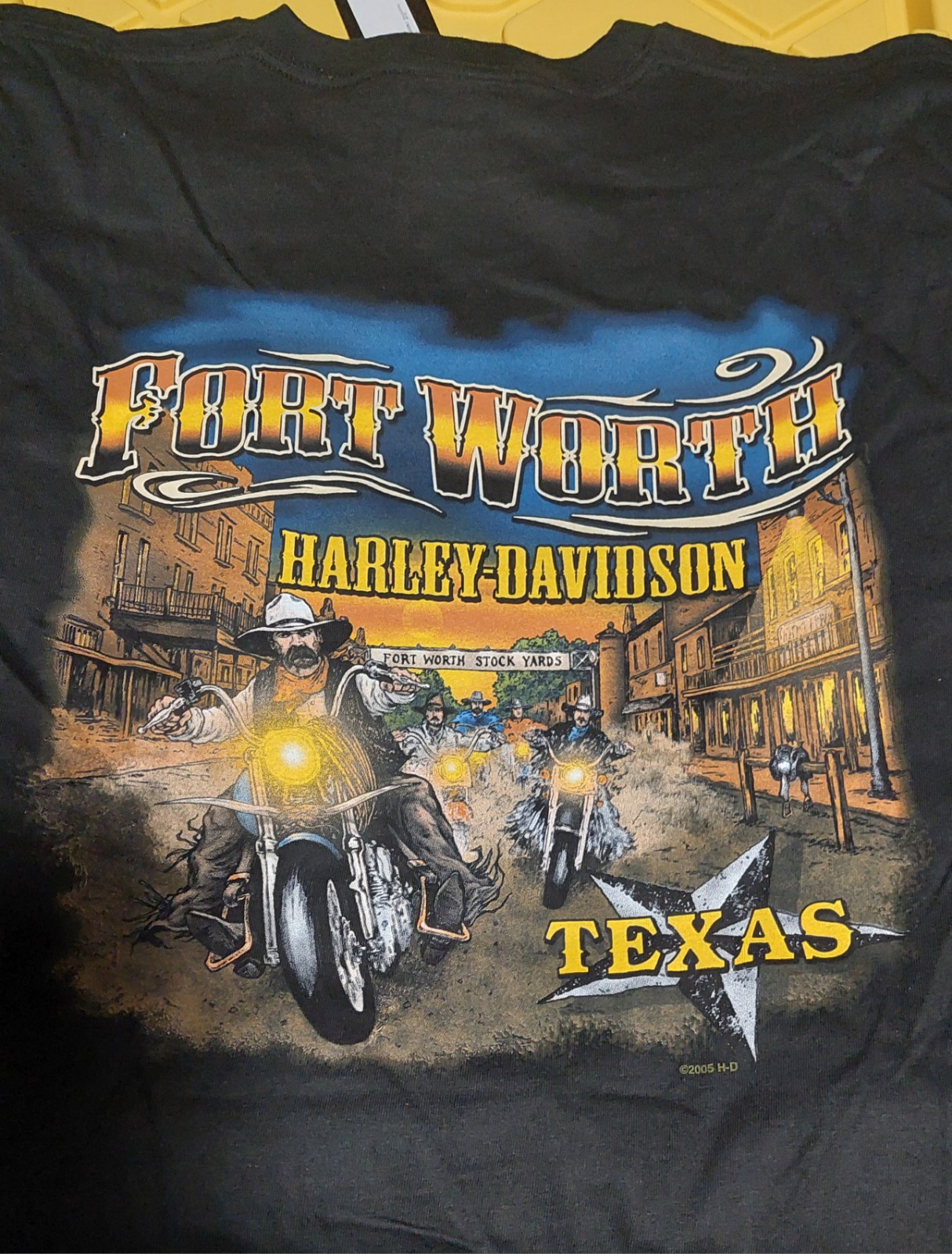 NOS Vintage 2005 Harley Davidson T Shirt XL Fort Worth Stockyards TX NWT Cowboy