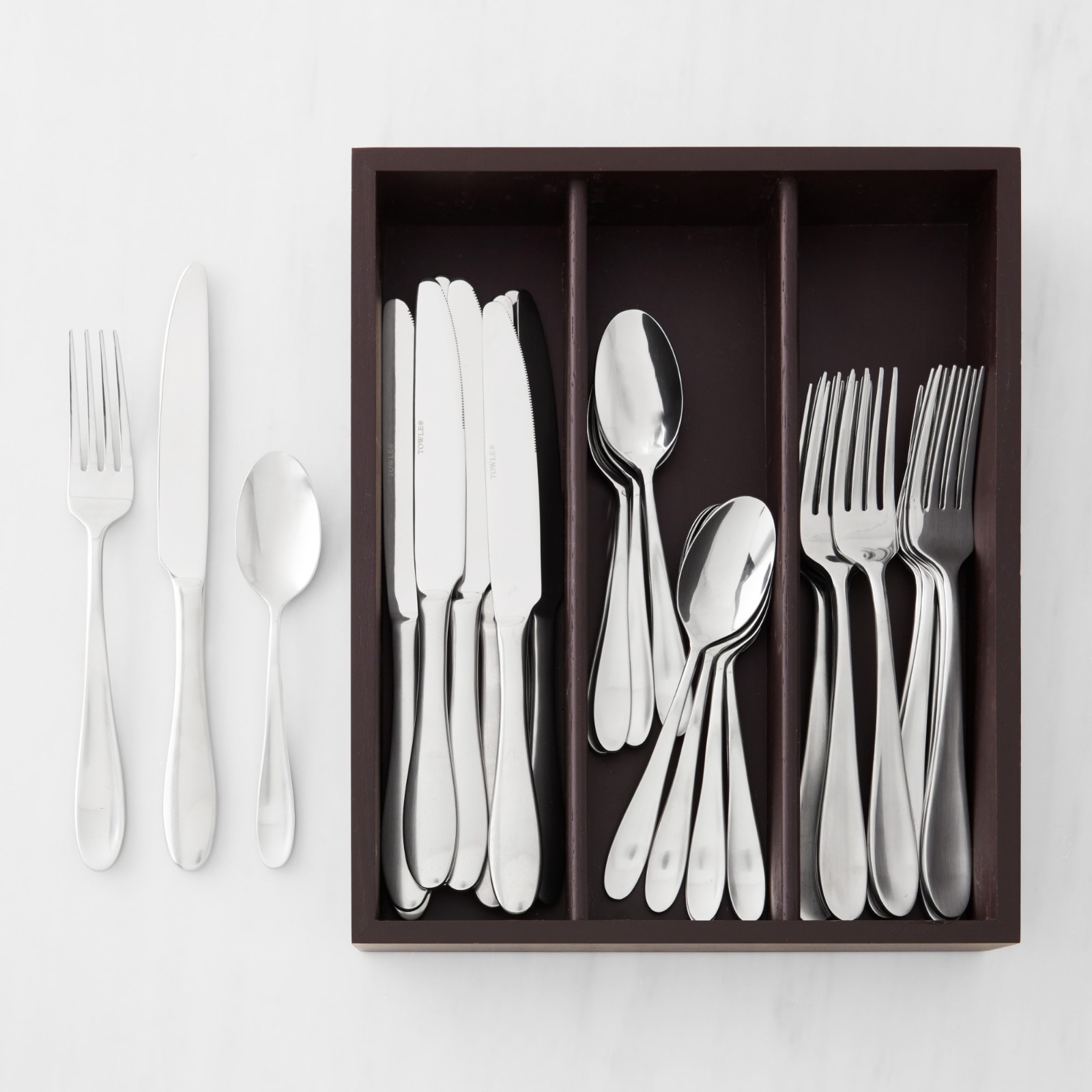 Williams Sonoma Pantry 36-Piece Flatware Set with Caddy NEW IN BOX Williams Sonoma Pantry 36-Piece Flatware Set with Caddy NEW IN BOX
