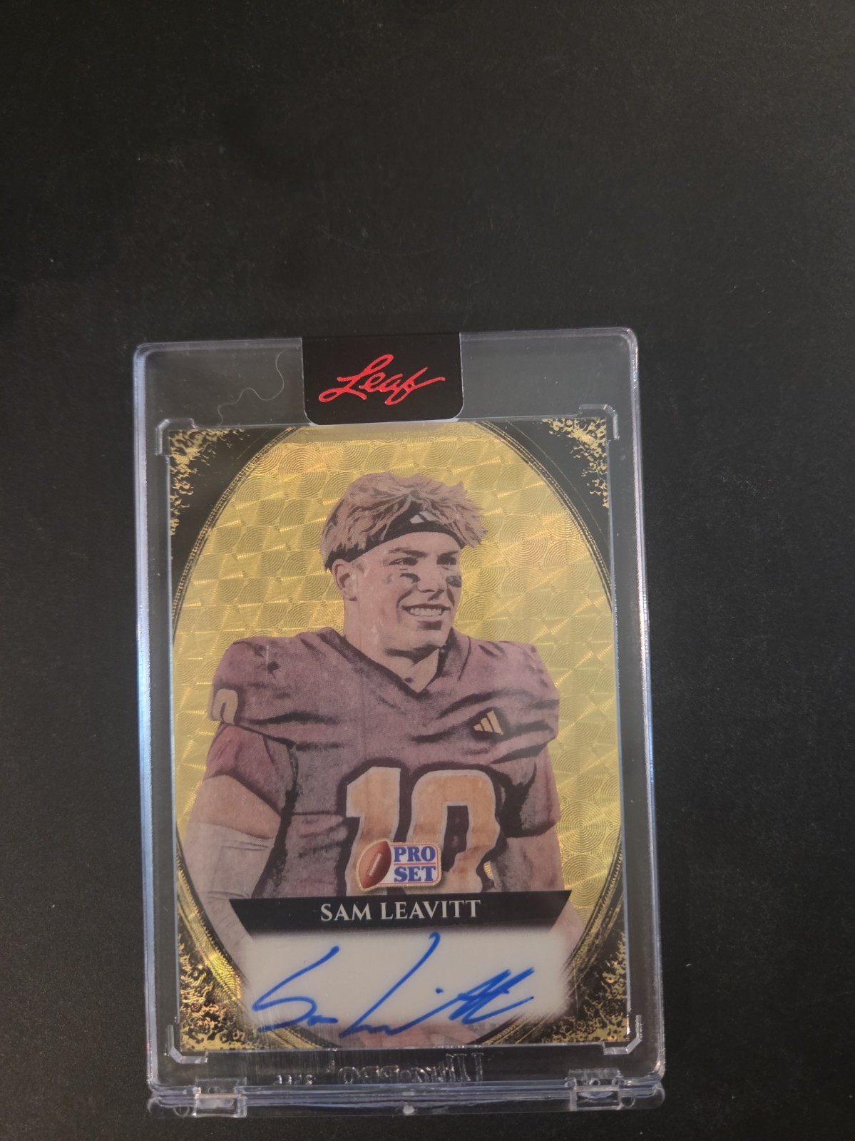Sam Leavitt 2025 Leaf Pro Set Portraits- Gold Vinyl Superfractor Auto 1/1 LSU
