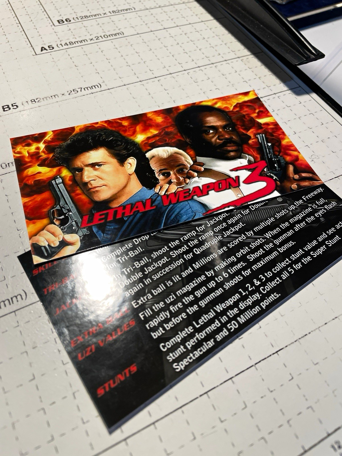 Data East Lethal Weapon 3 Pinball Instruction Card Insert Decal Set Data East Lethal Weapon 3 Pinball Instruction Card Insert Decal Set