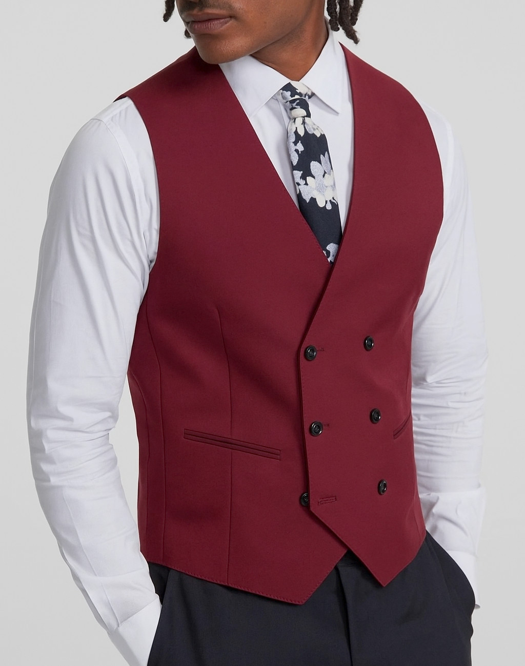 TAYION Mens Classic fit Double Breasted Suit Vest Size Small Red E091450 TAYION Mens Classic fit Double Breasted Suit Vest Size Small Red E091450