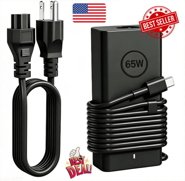 New Slim 65W Laptop Charger USB C for Dell Latitude 5420 5520 5540 7420 7410