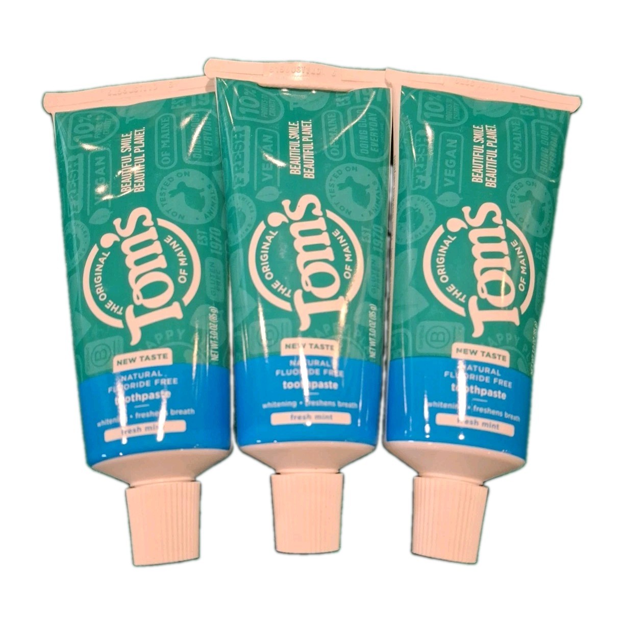 3 Pack- Tom\'s of Maine Travel Size Fluoride Free Toothpaste Fresh Mint 3 oz 3 Pack- Tom\'s of Maine Travel Size Fluoride Free Toothpaste Fresh Mint 3 oz