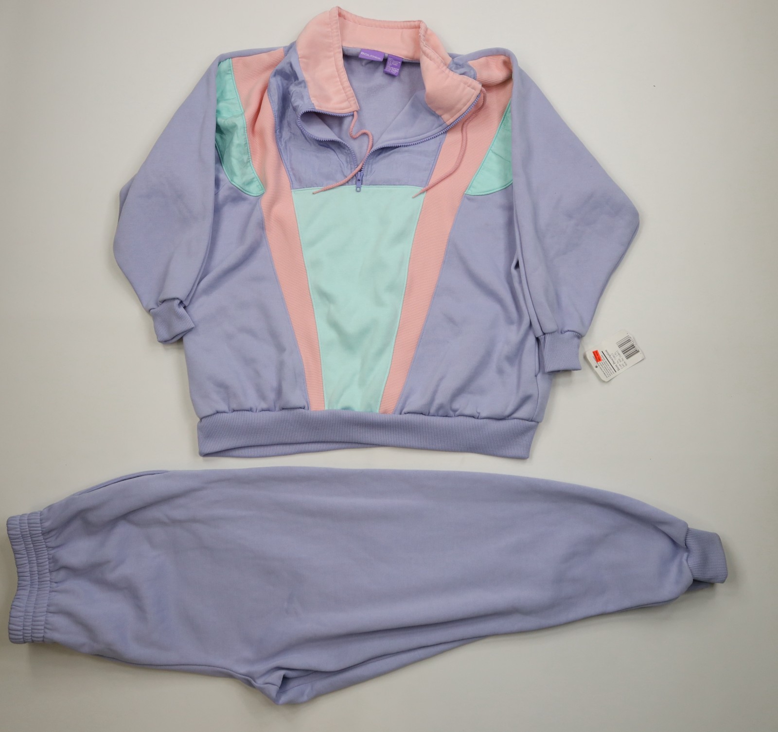 Deadstock Vtg 90s 2 Piece Sweatpants Track Suit Joggers Womens Size 2X Pastel