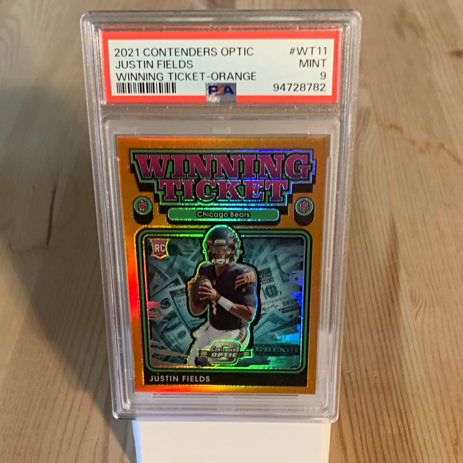 2021 Panini Contenders Optic Justin Fields WT11 Winning Ticket Orange /50 PSA 9 2021 Panini Contenders Optic Justin Fields WT11 Winning Ticket Orange /50 PSA 9