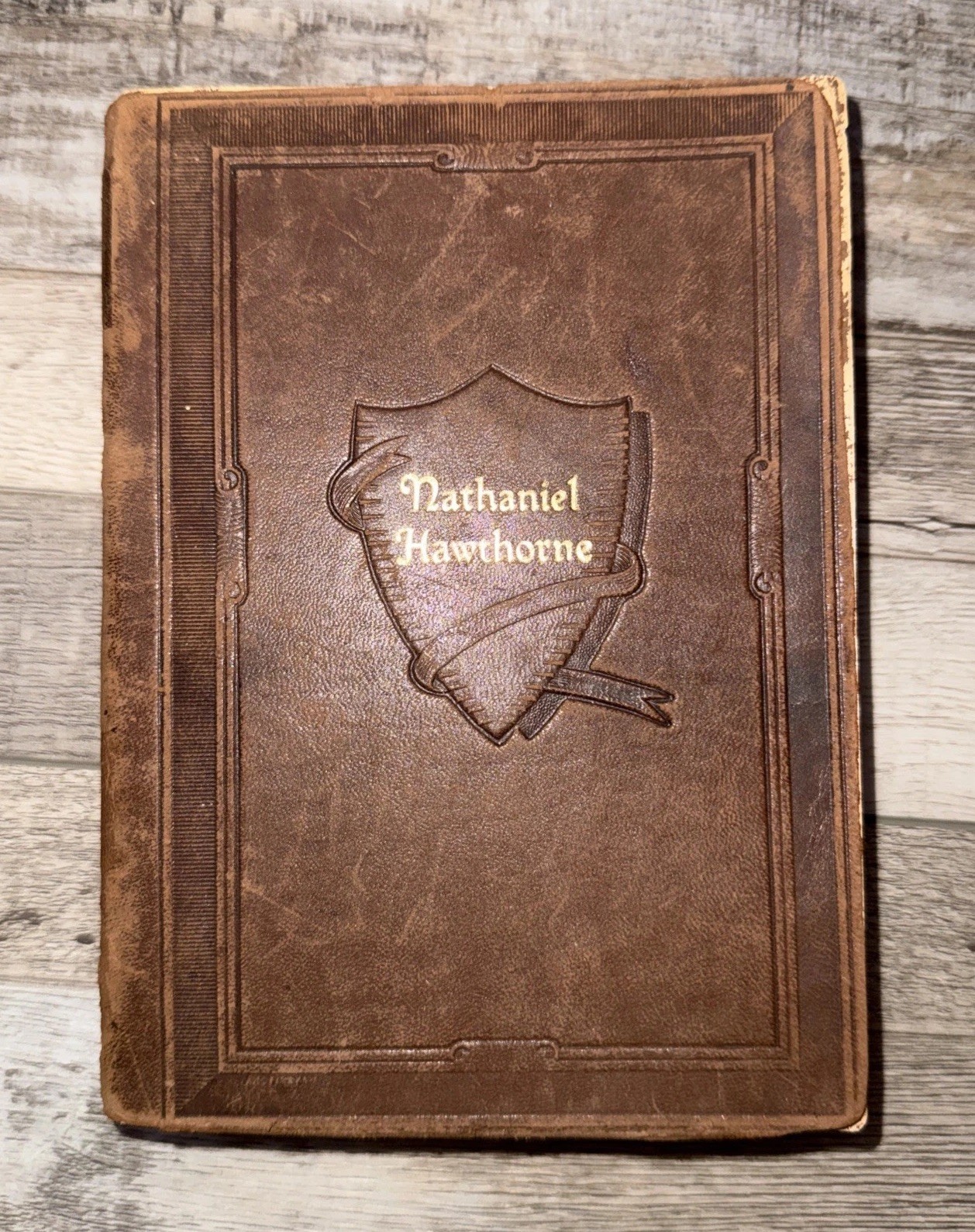 The Works of Nathaniel Hawthorne One Volume Edition Leather Cover Early 1920\'s