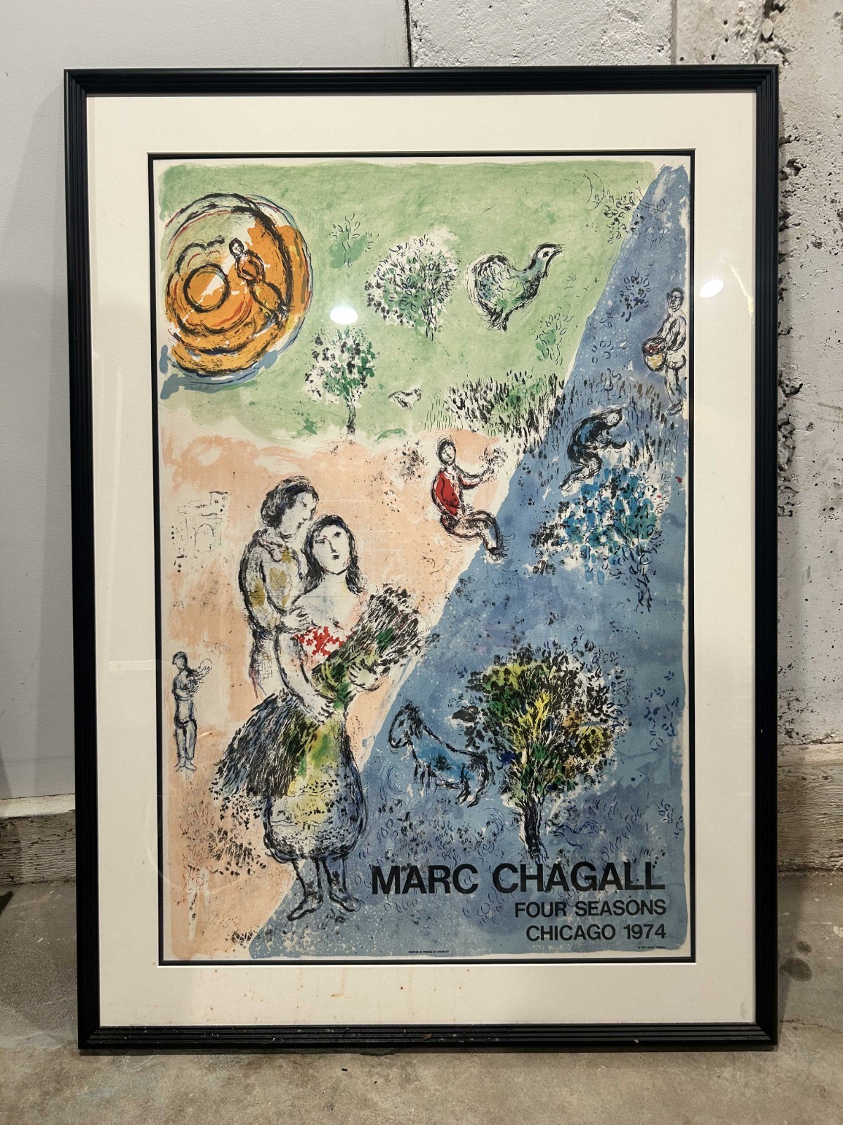 Marc Chagall Original Poster, \'Four Seasons\' 1974 Lithograph