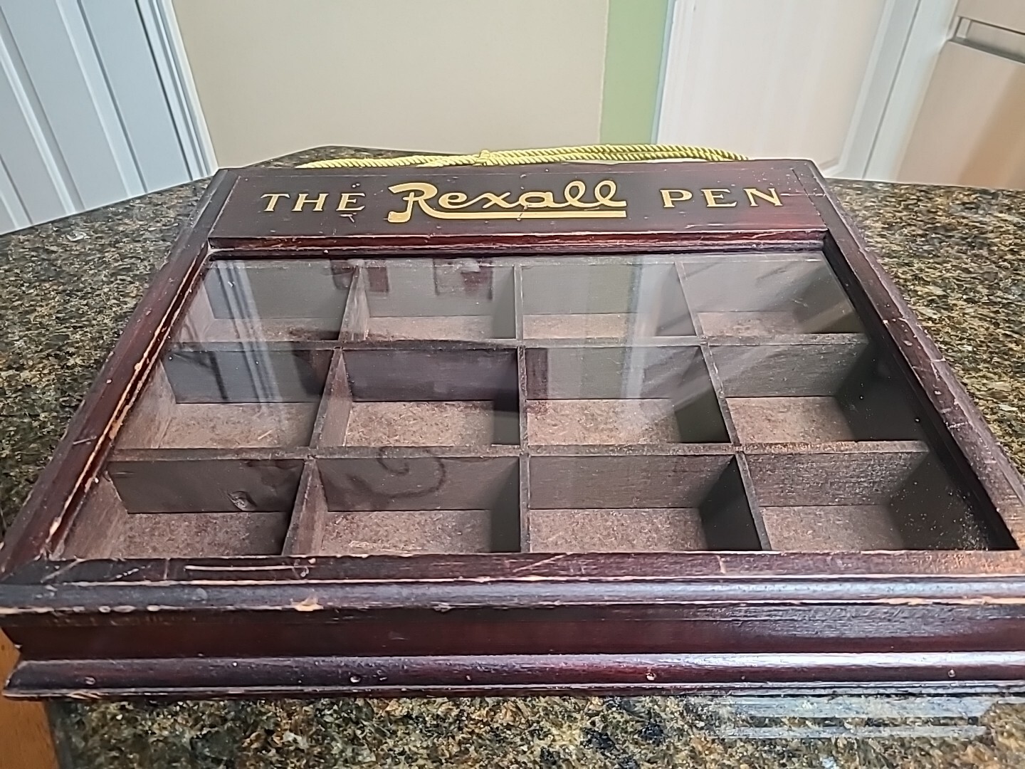 Vintage REXALL General Store Fountain Pen Wooden Display Case 