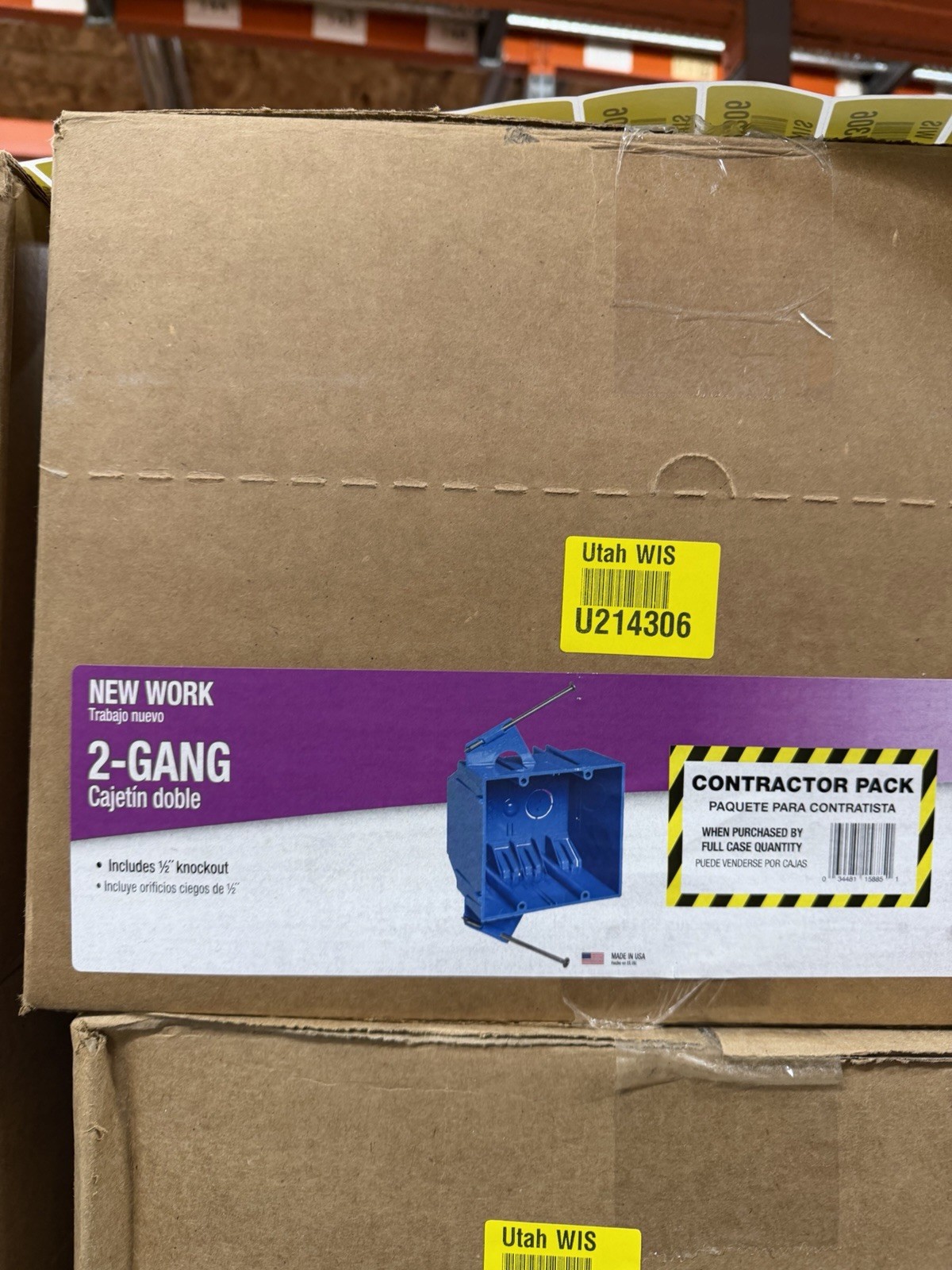 (QTY 50) Carlon B232ACP 2-Gang PVC New Work Outlet Box w/ Nails, 3\