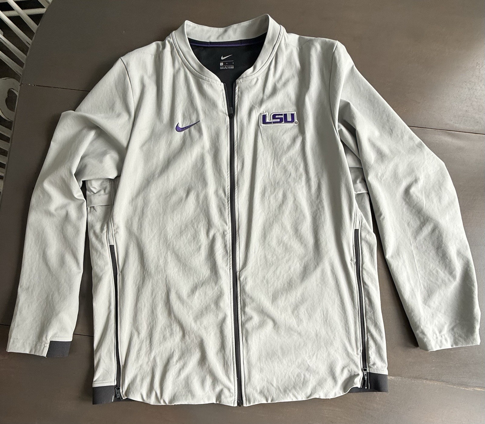 LSU Tigers Team Issued Football Travel Nike Jacket L Large - Grey