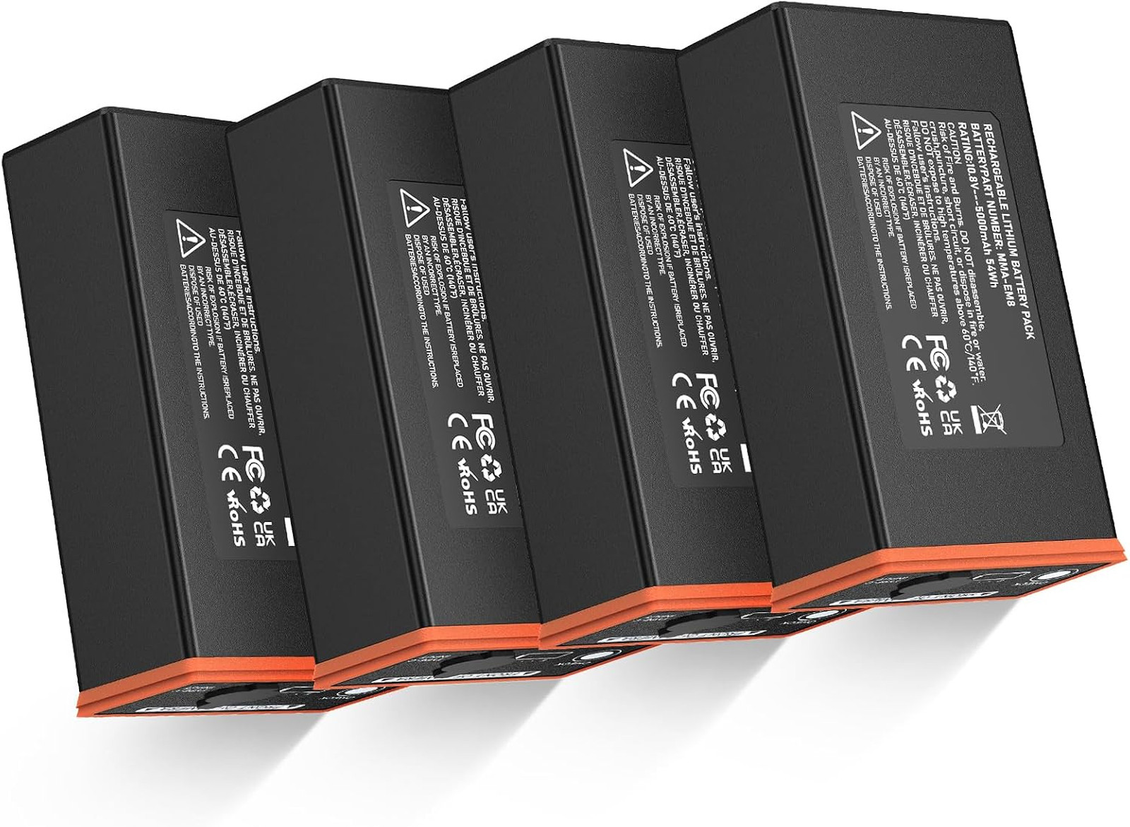 4 Pack 5000mAh Replacement Battery for Moultrie Edge Trail Cameras