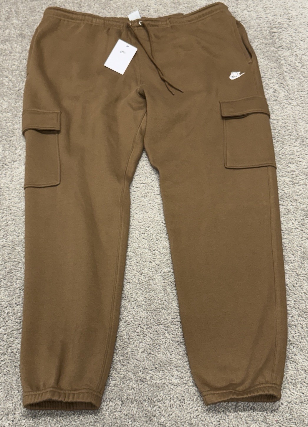 Nike Club Fleece Mosswood Brown Taper Leg Cargo Joggers FN3805-235 Men\'s Sz XXL
