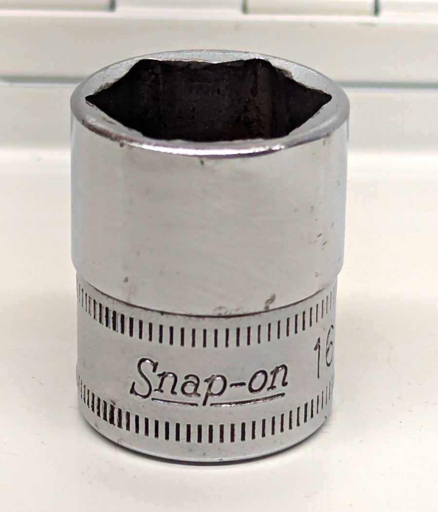 Snap-on FSM161 16mm Socket 3/8 Drive 6 Point Shallow Metric Flank Drive USA